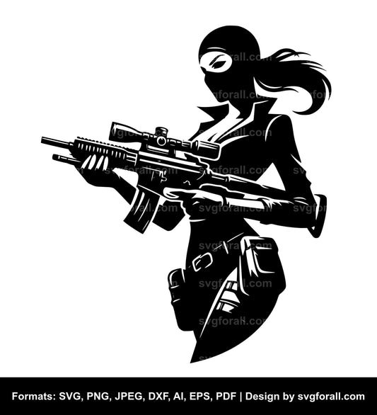 Female Spy SVG Vector