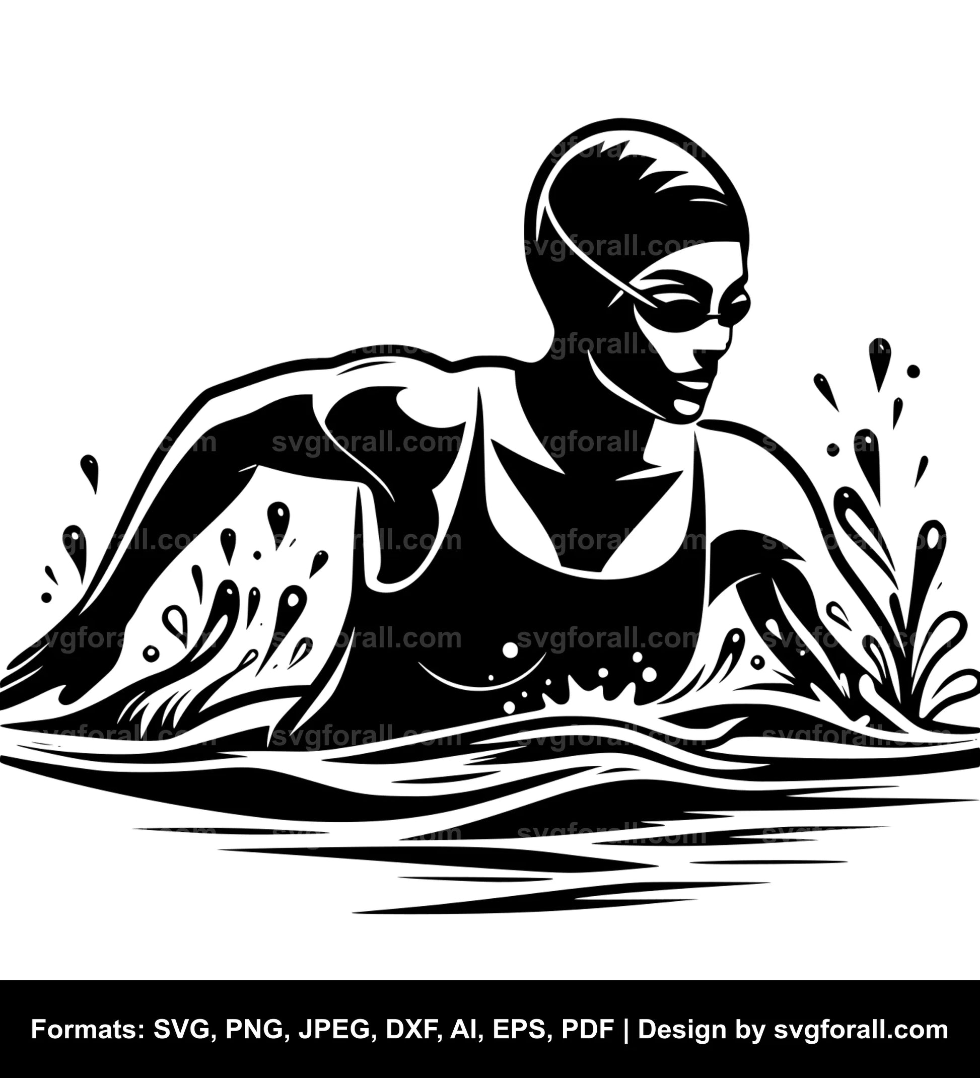 Female Swimmer SVG PNG