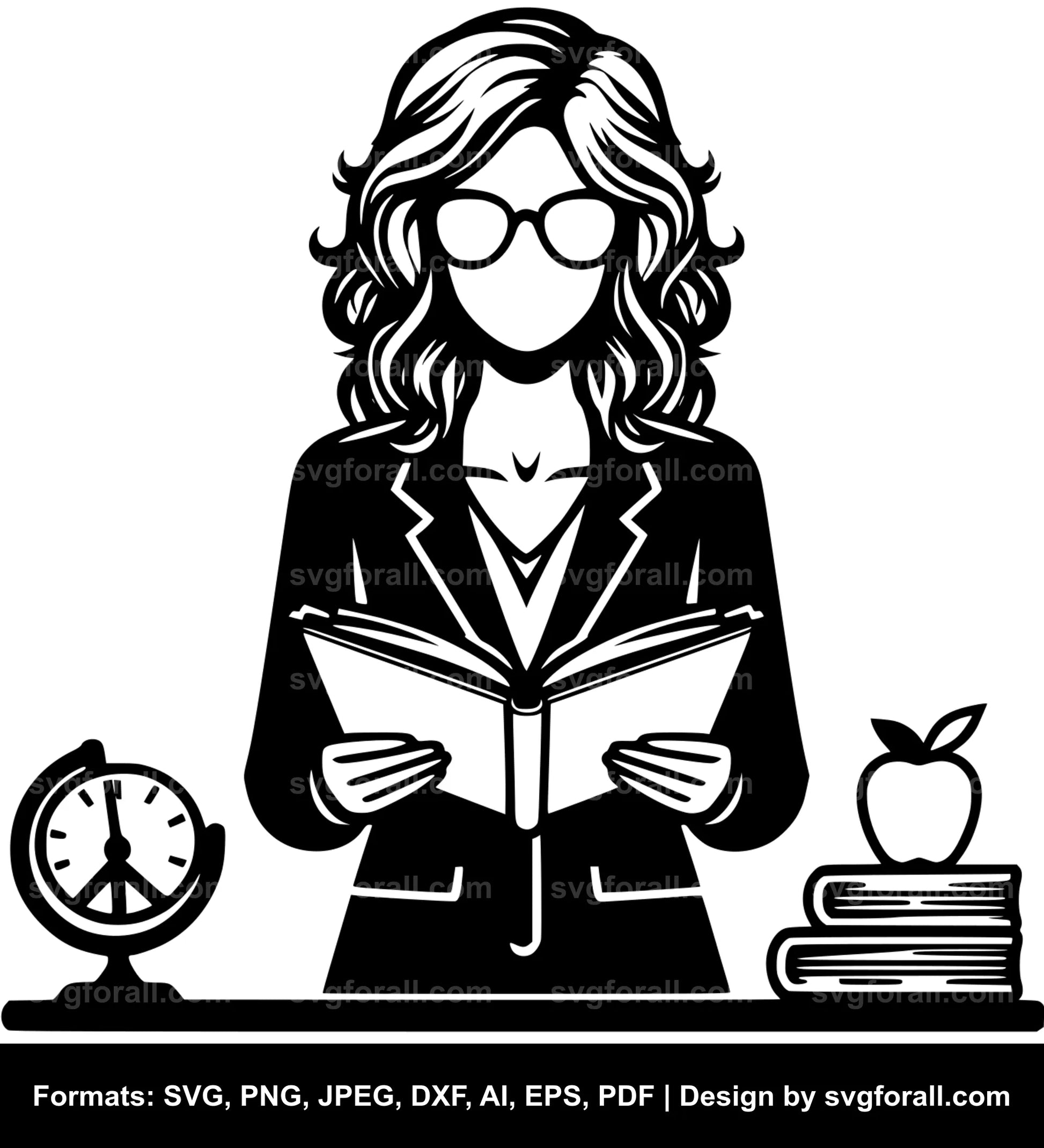 Female Teacher SVG PNG