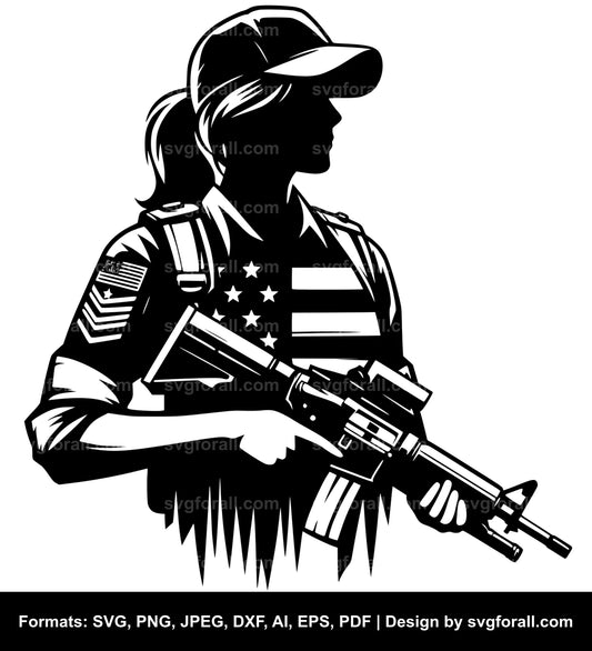 Female Veteran SVG PNG