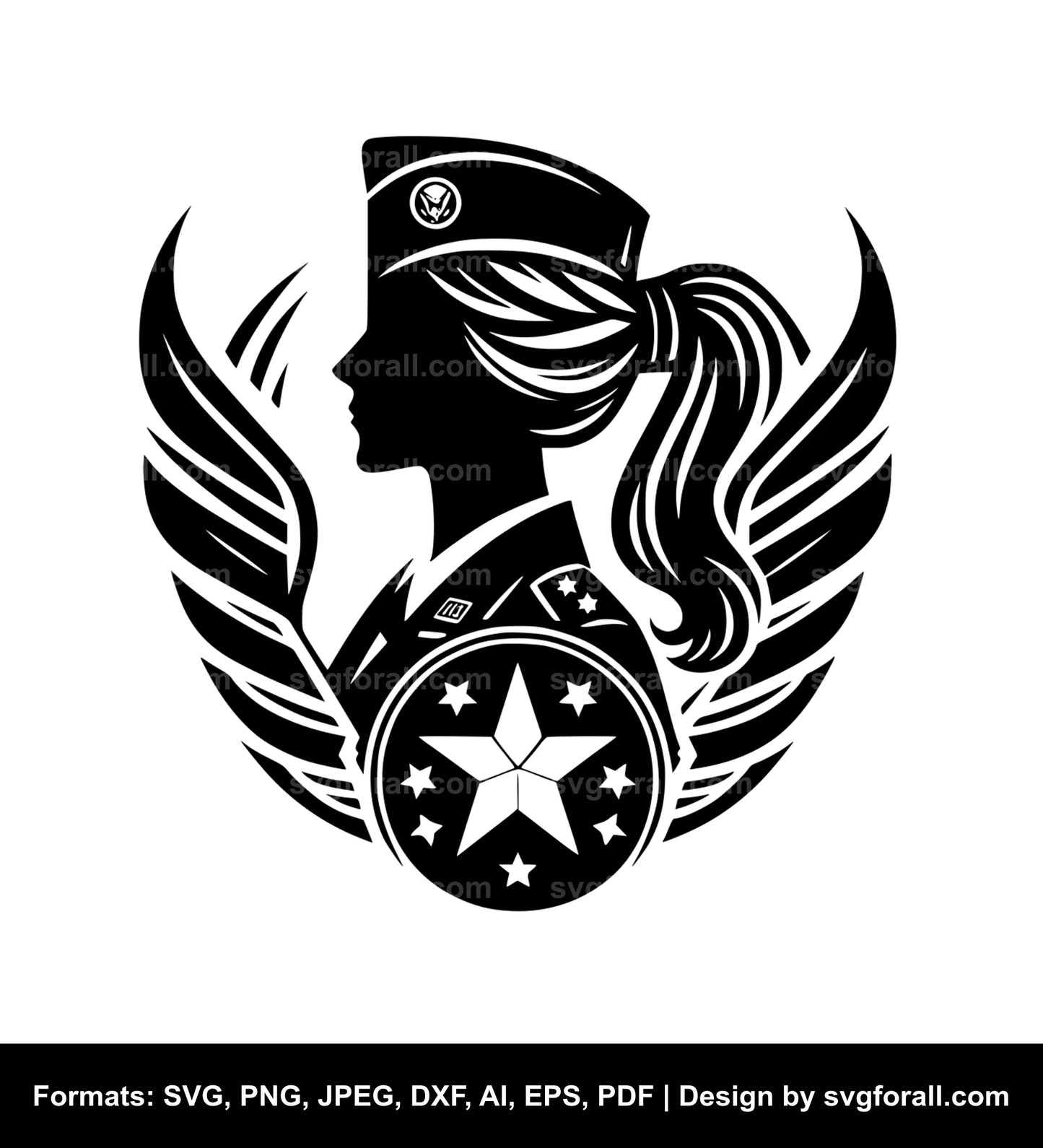 Female Veteran SVG Vector