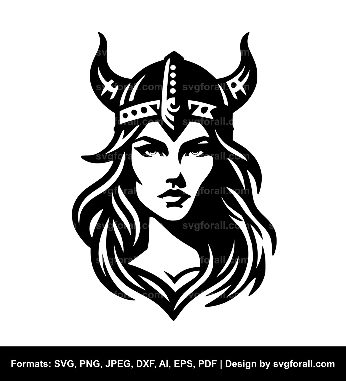 Female Viking Black SVG