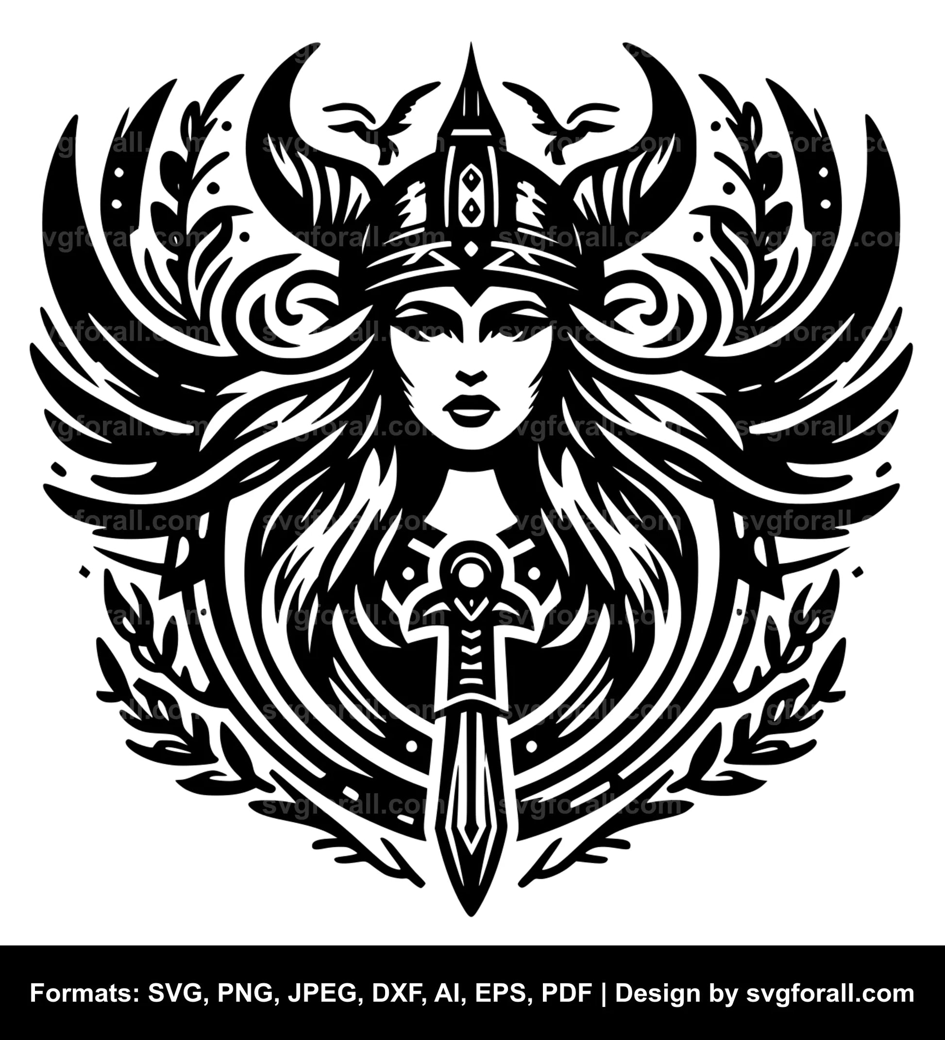 Female Viking SVG PNG