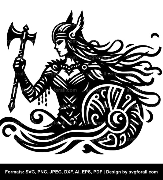 Female Viking SVG Vector