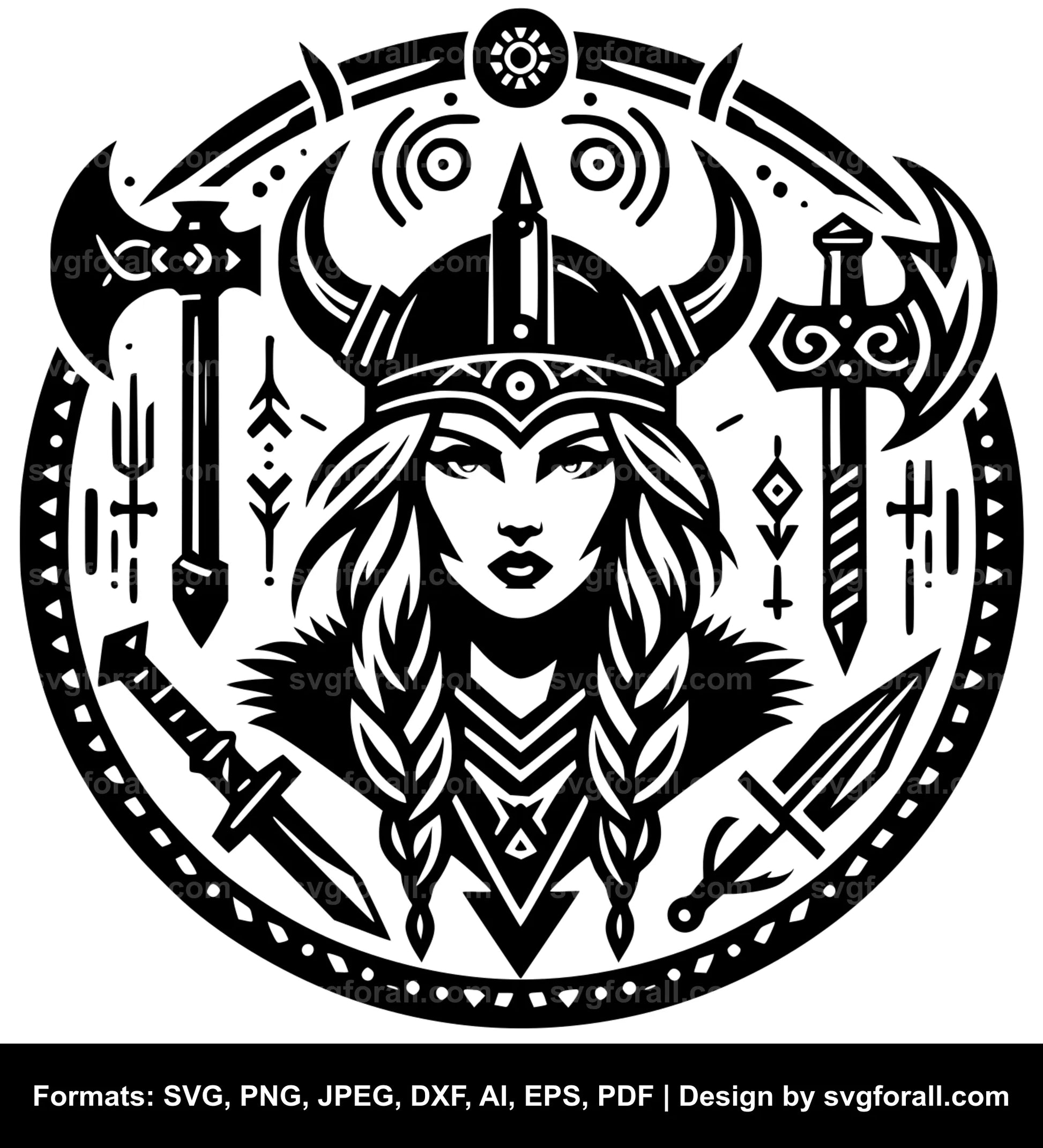 Female Viking Vector SVG