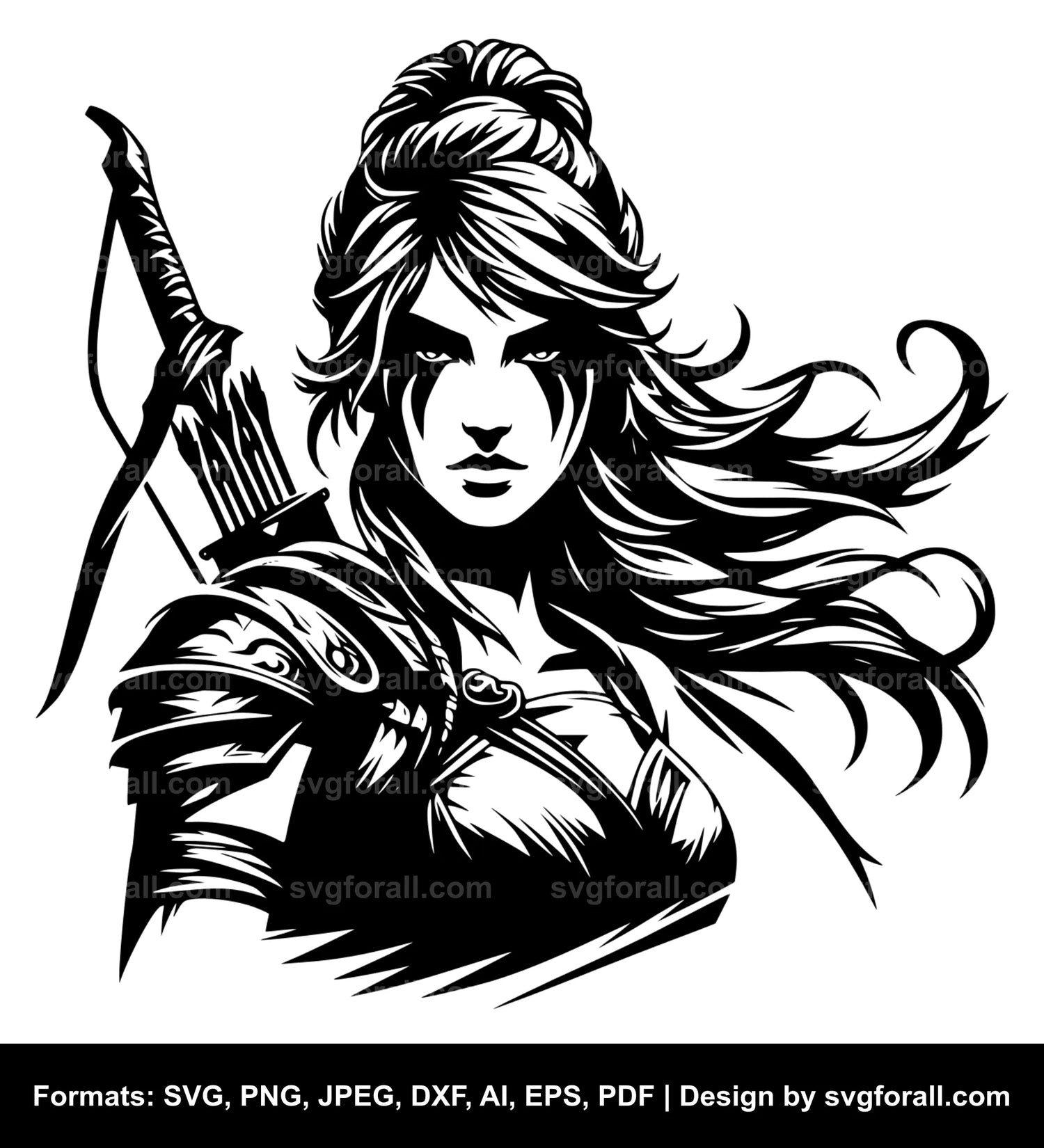 Female Warrior SVG Vector