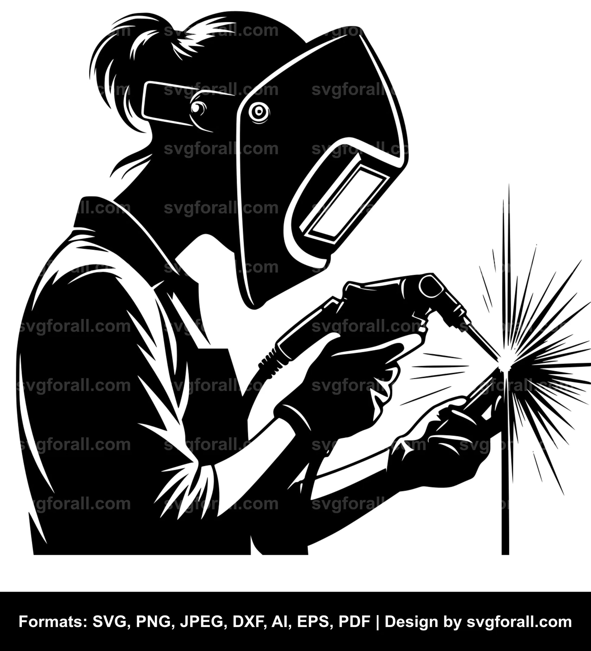 Female Welder Cricut SVG