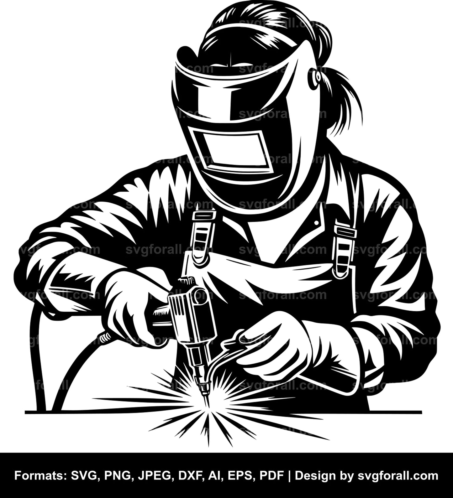 Female Welder SVG Download