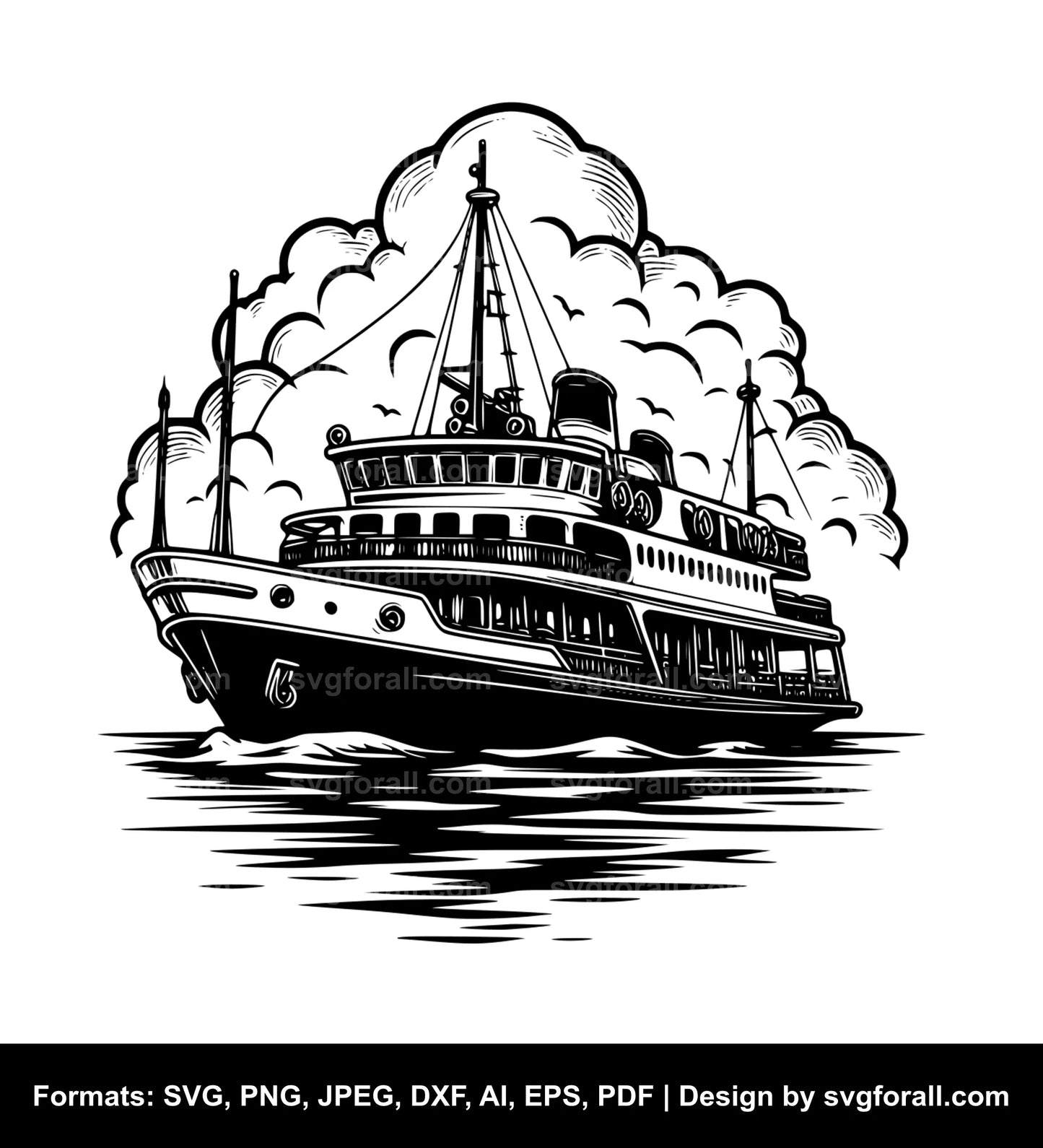 Ferry Boat Vector SVG