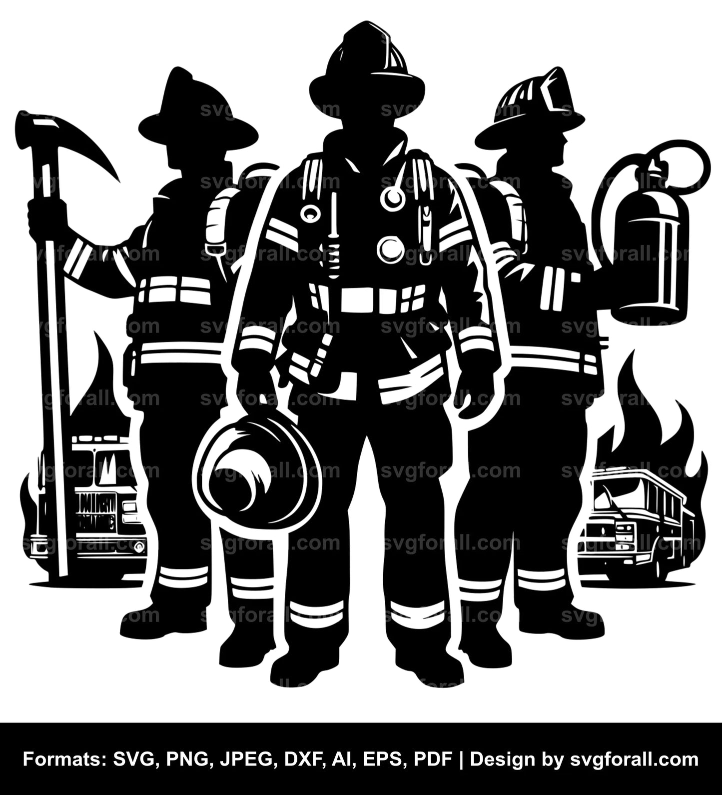 Firefighter Black SVG