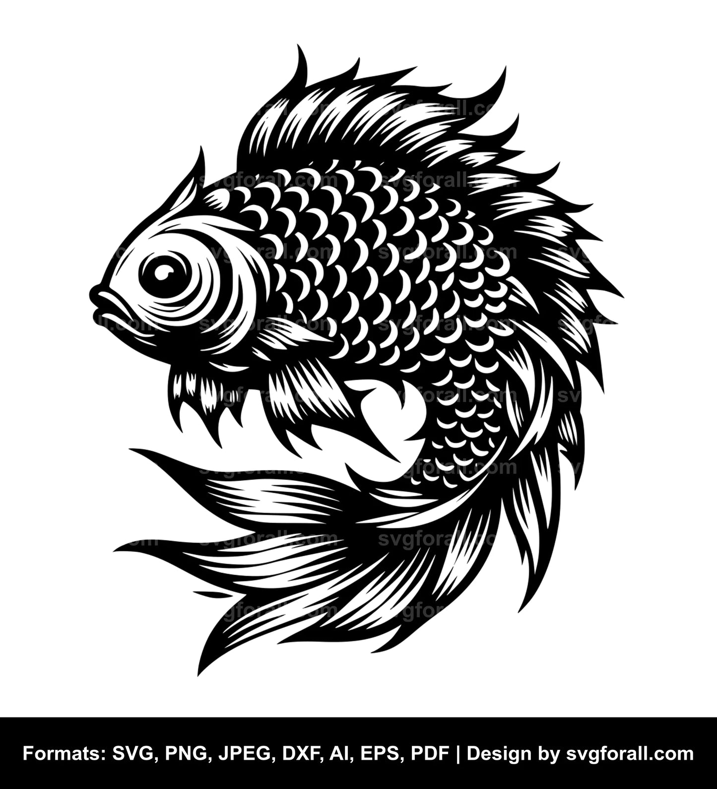 Fish Black SVG For Cricut