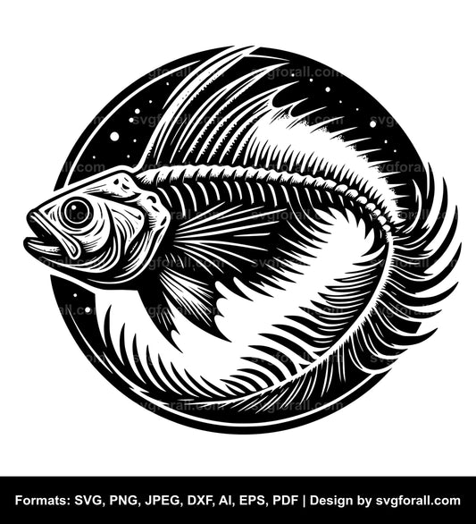 Fish Fossil SVG