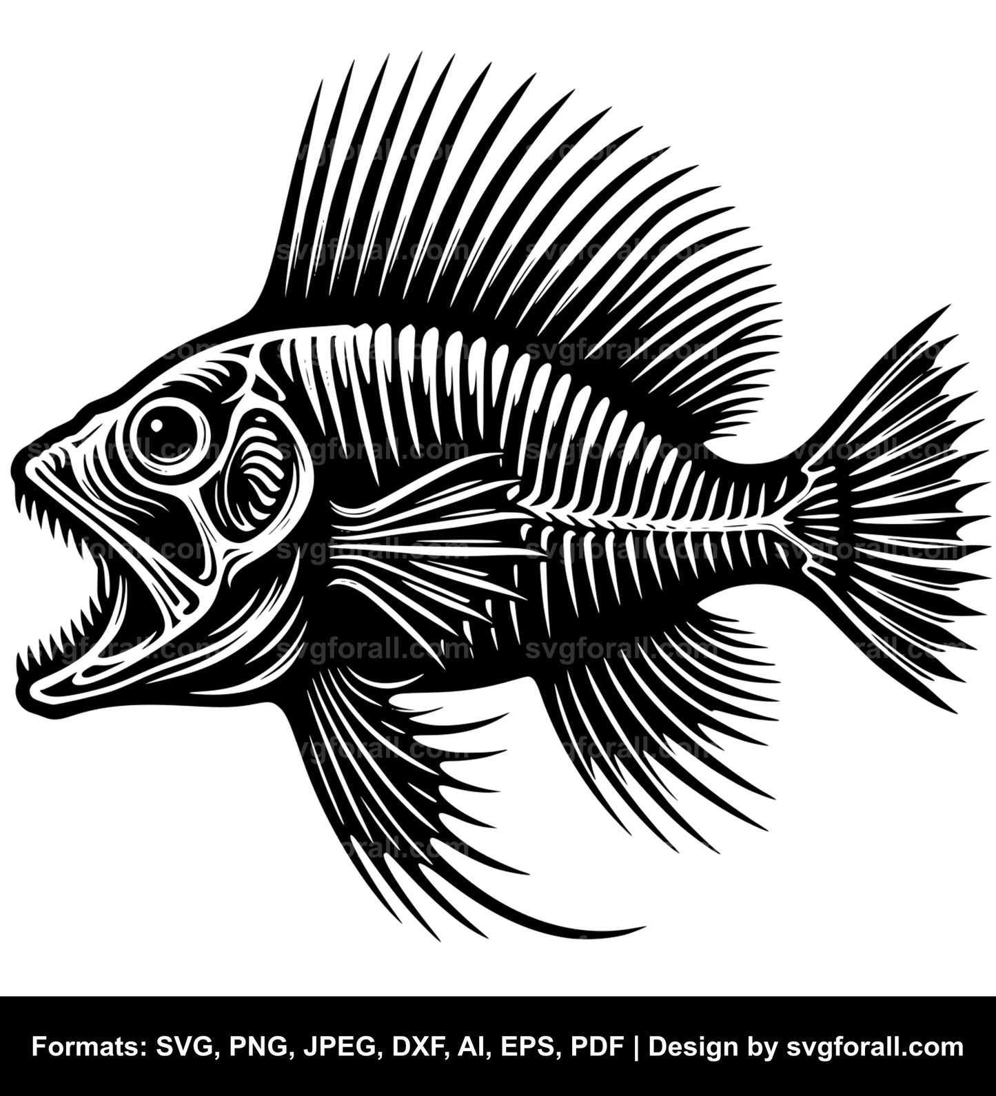 Fish Fossil SVG File