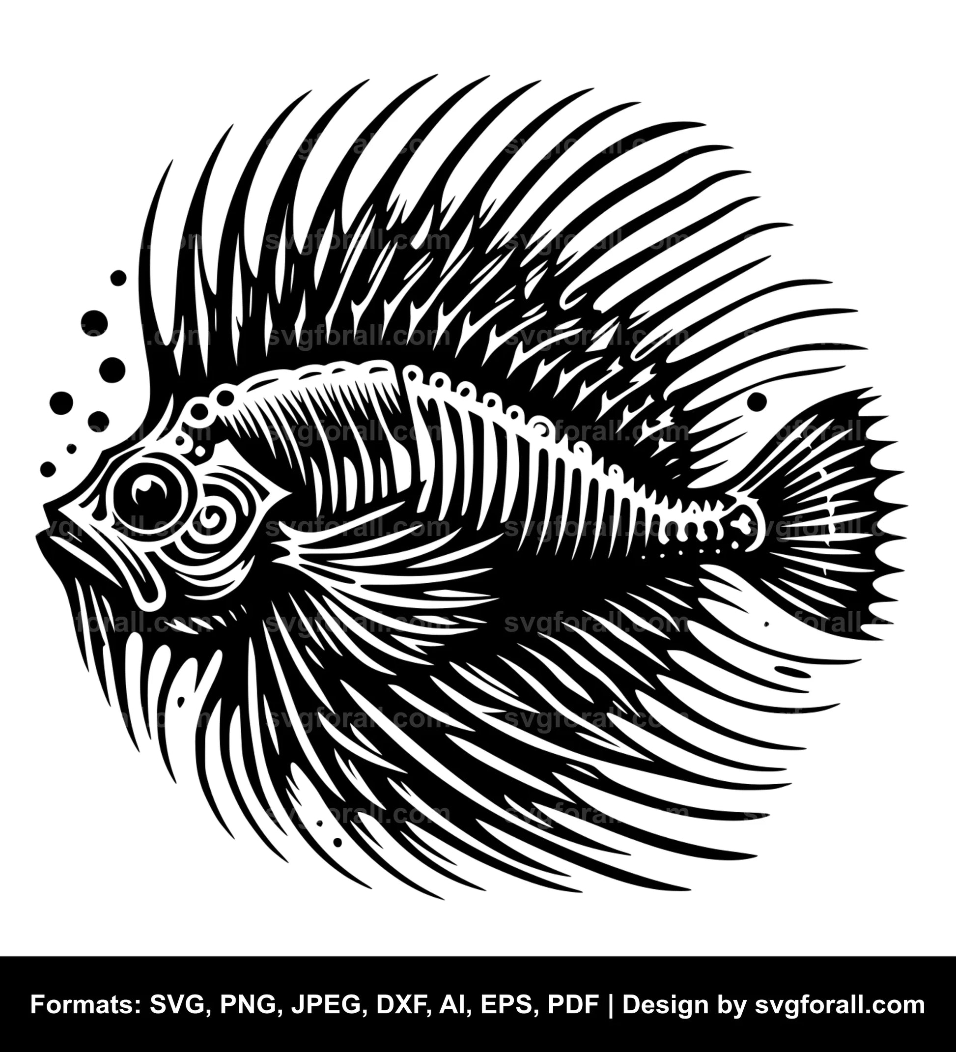 Fish Fossil Vector SVG