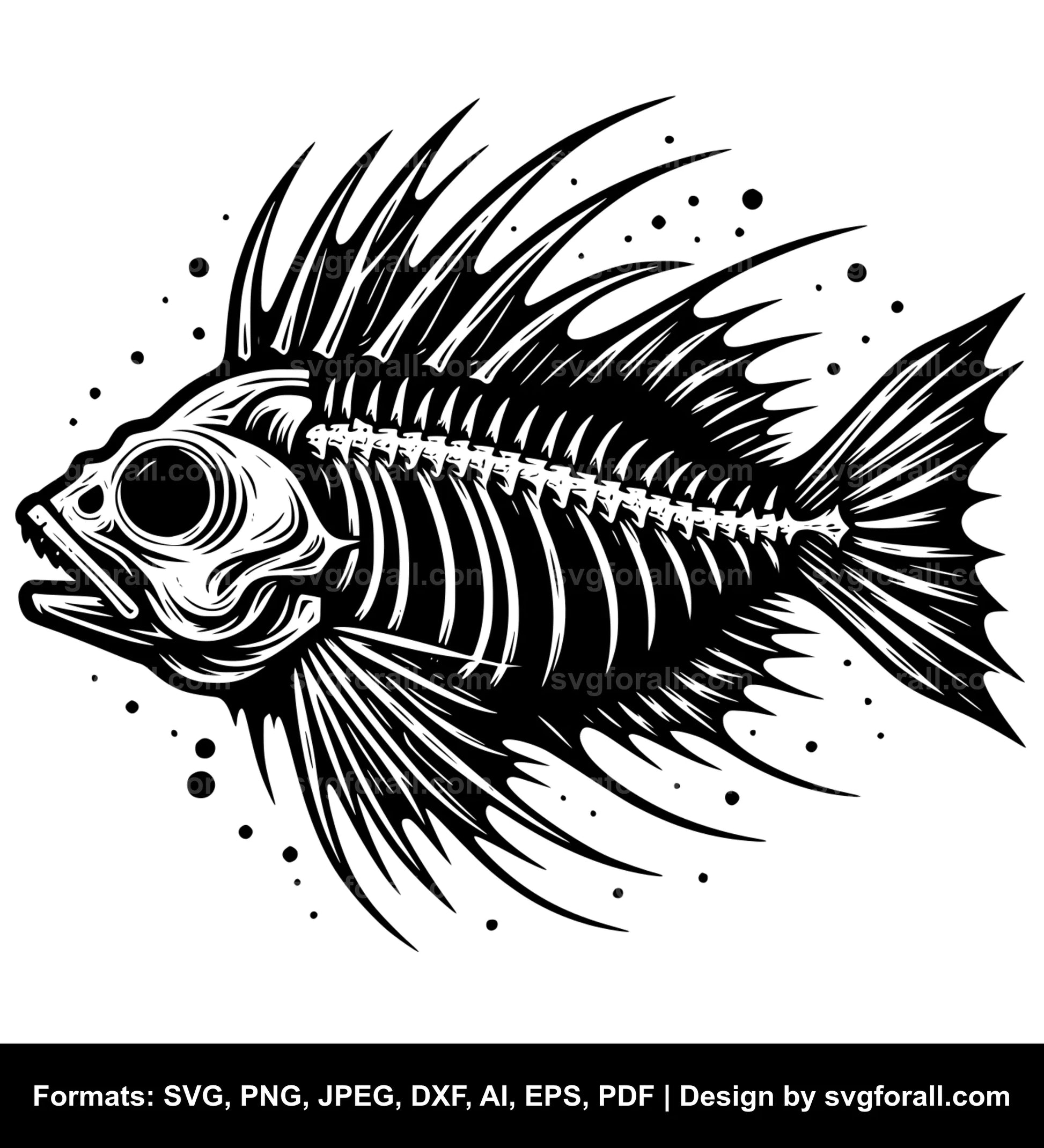 Fish Skeleton SVG