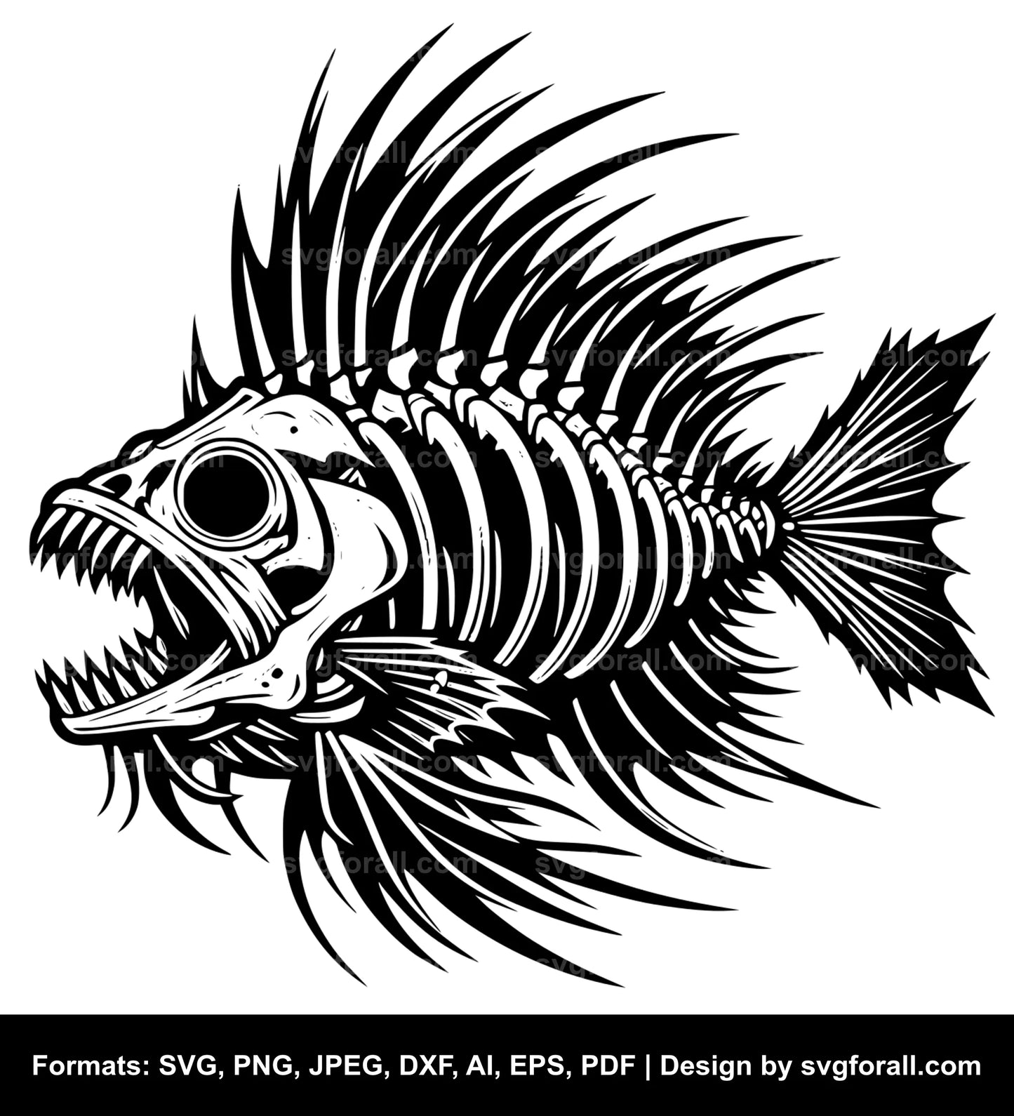 Fish Skeleton SVG File