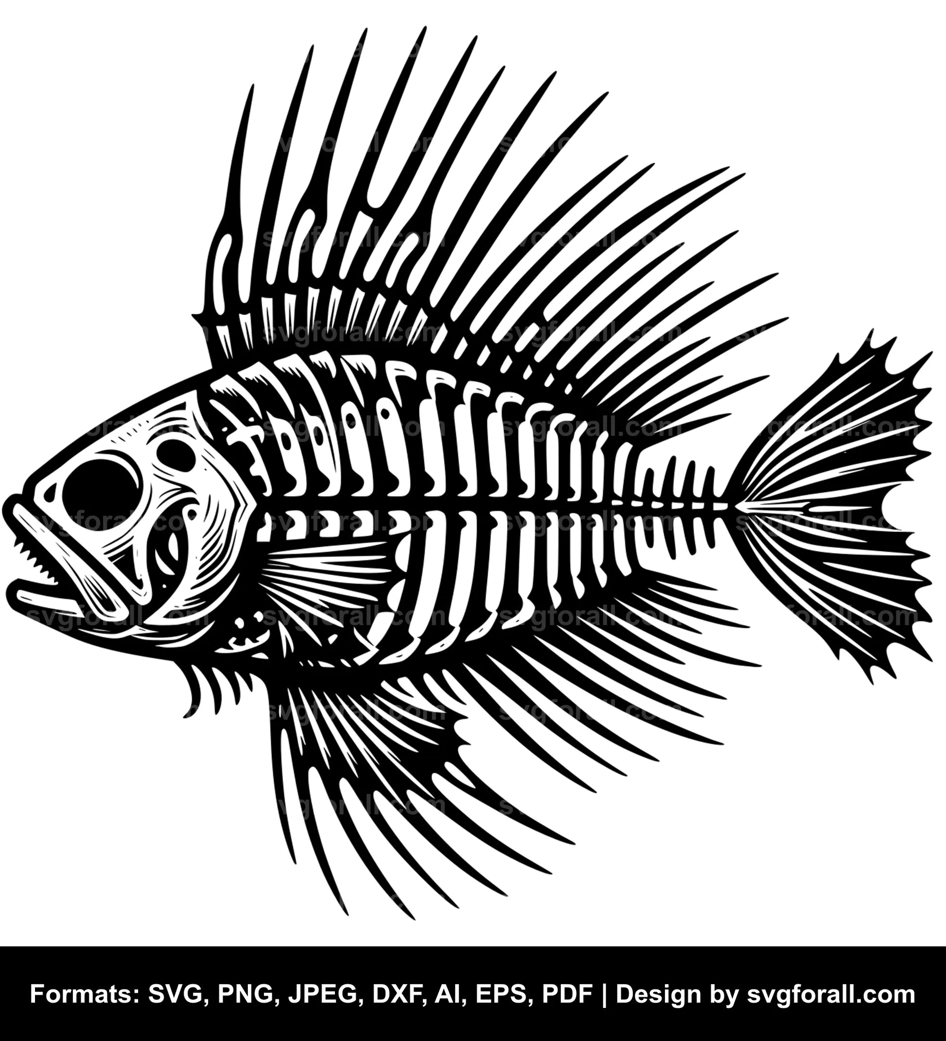 Fish Skeleton SVG PNG