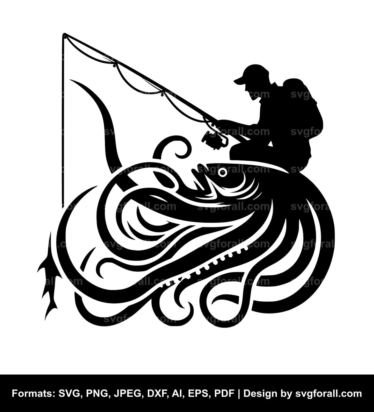 Fishing Black SVG