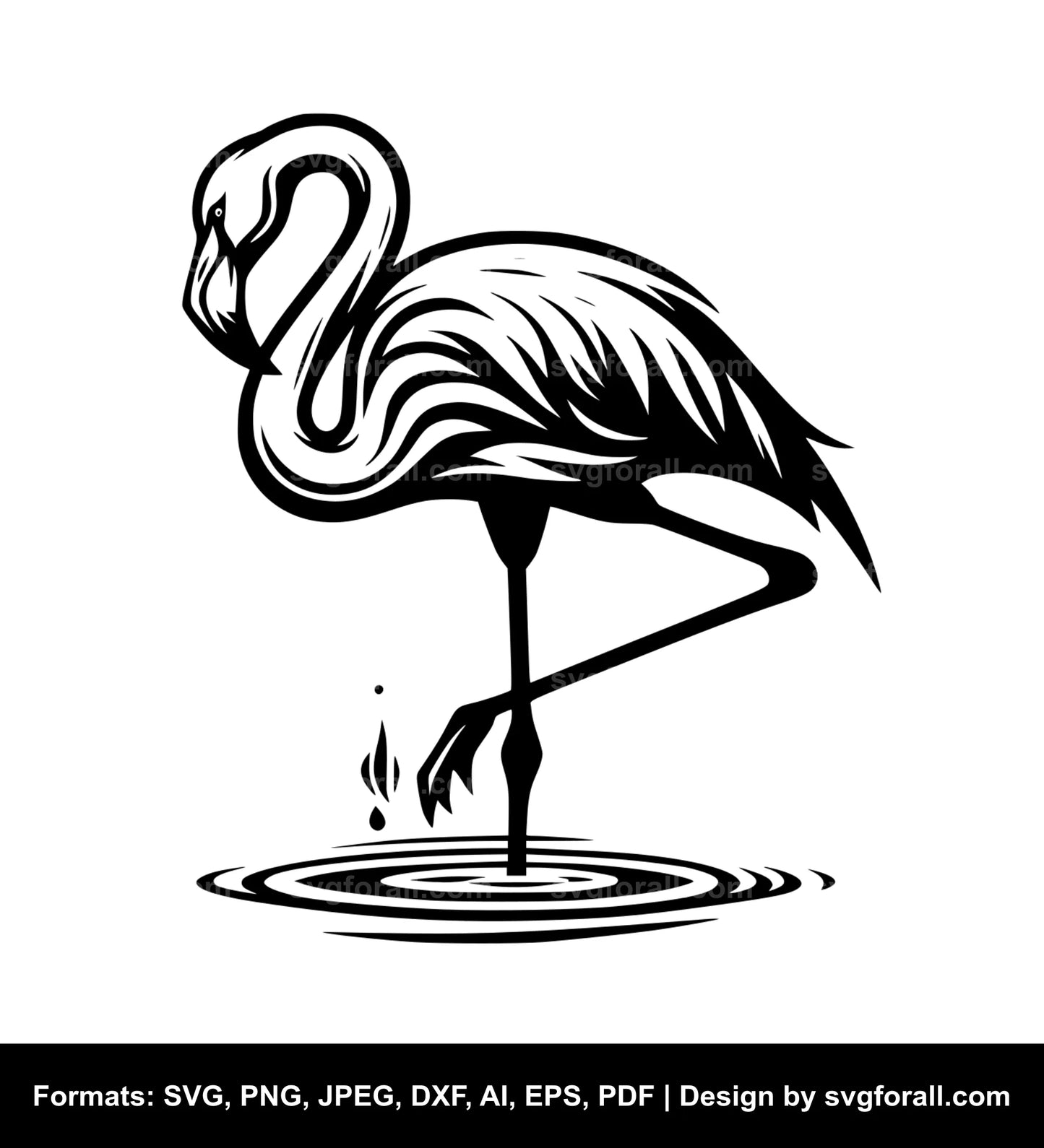 Flamingo Black SVG