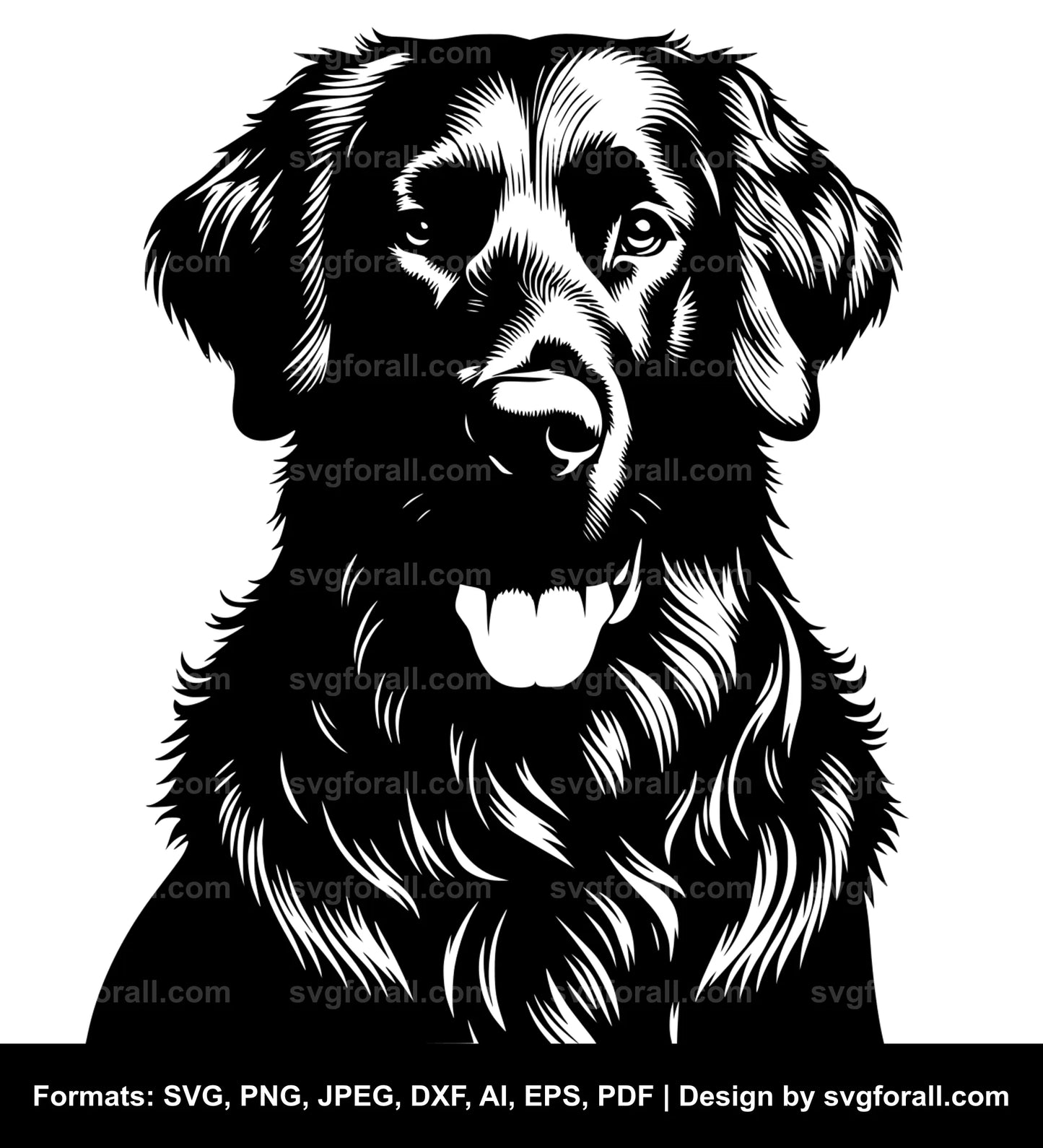 Flat Coated Retriever Dog Cricut SVG