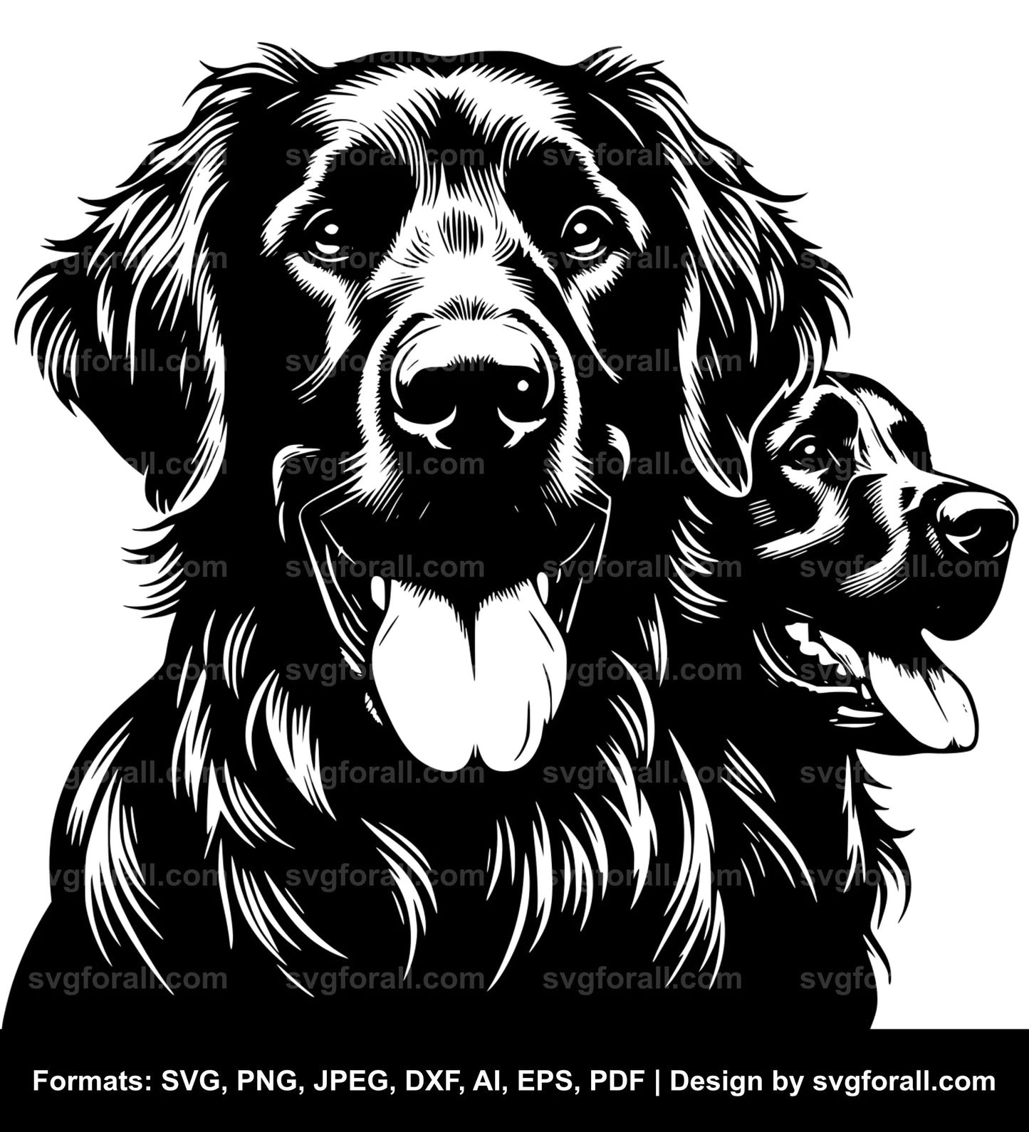 Flat Coated Retriever Dog SVG File