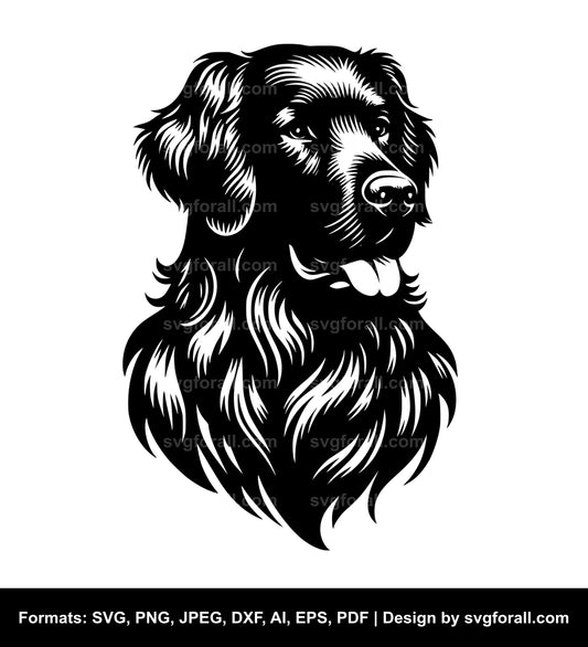 Flat Coated Retriever Dog SVG PNG