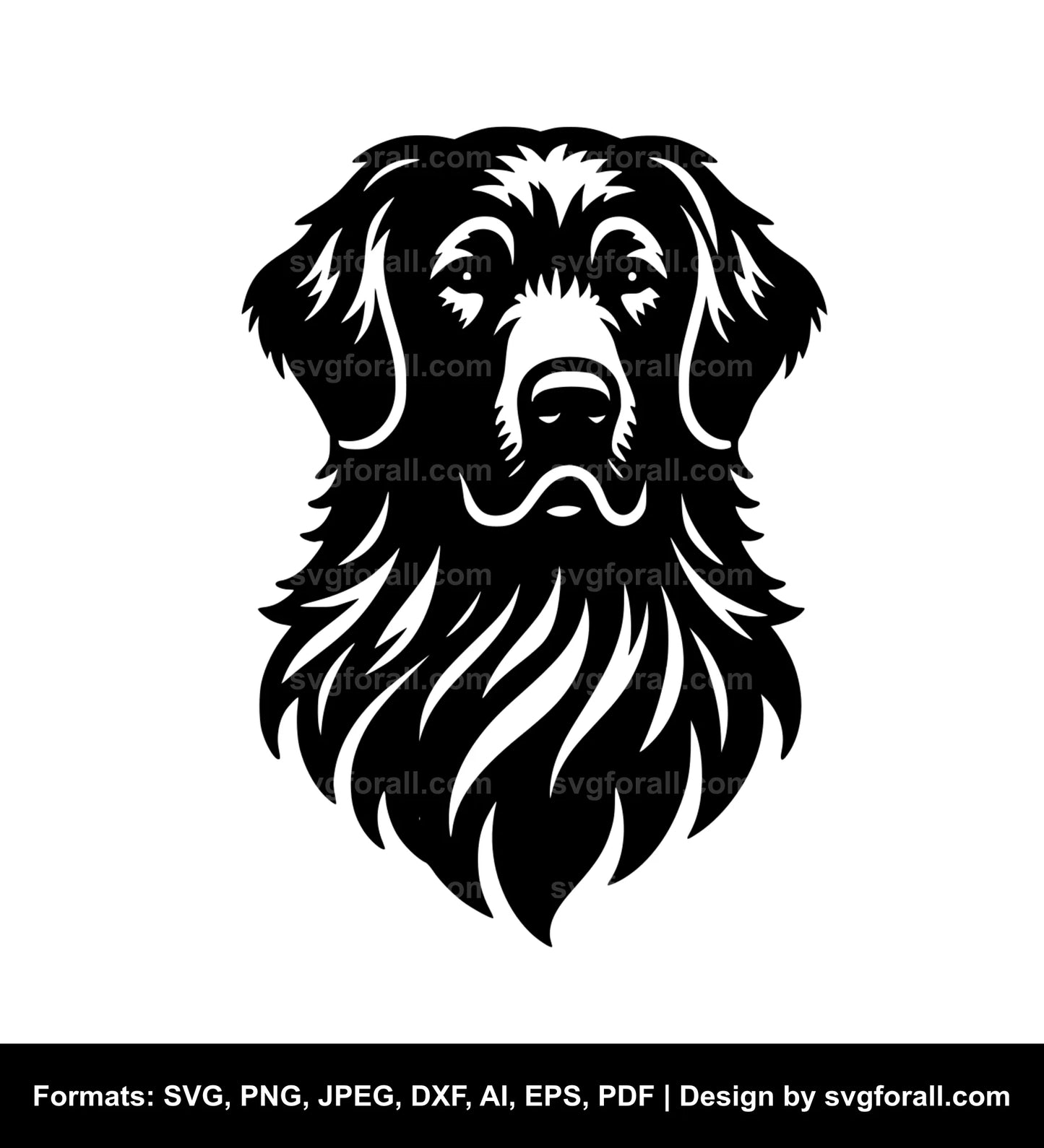 Flat Coated Retriever Dog SVG Vector