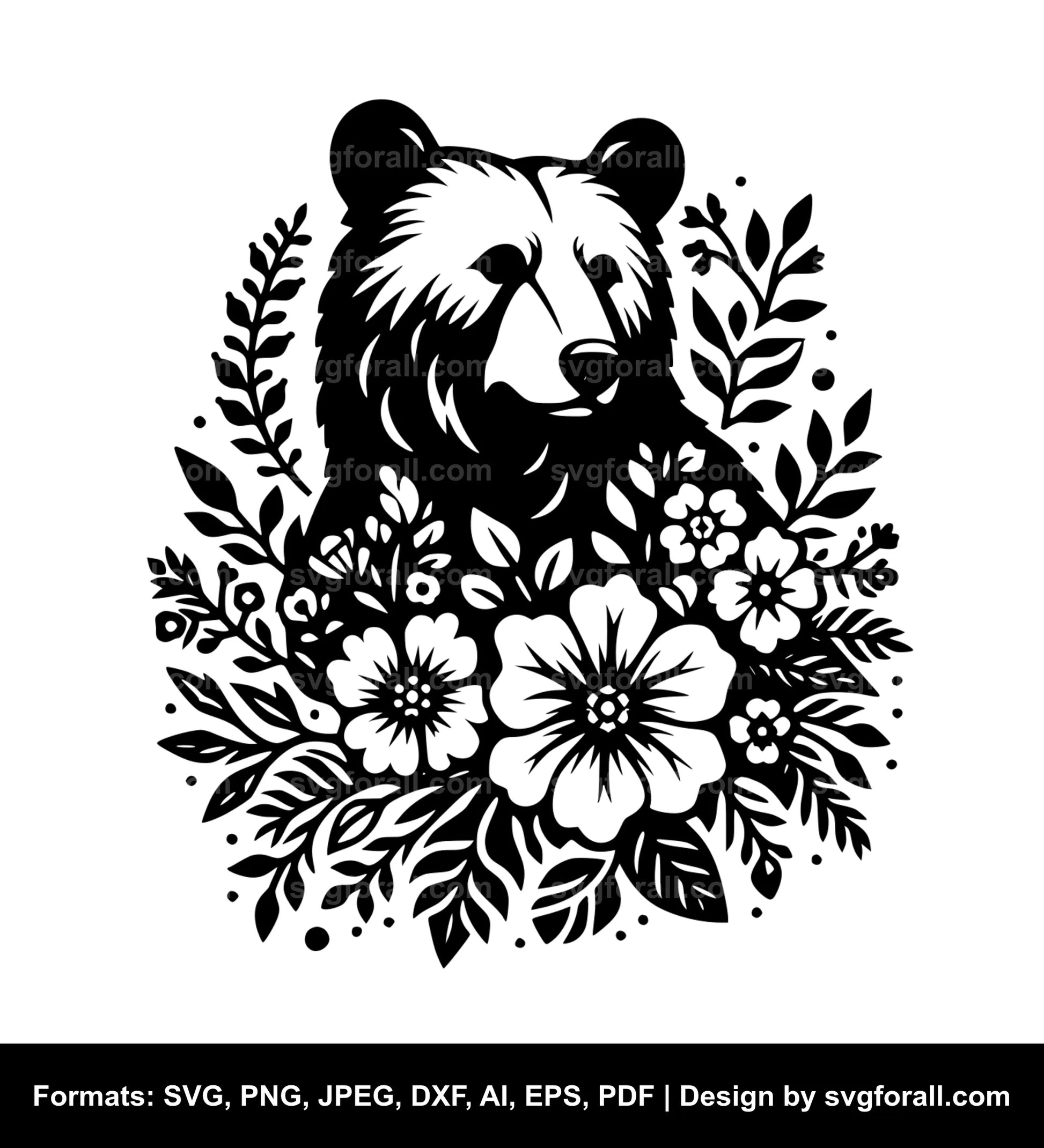 Floral Bear SVG