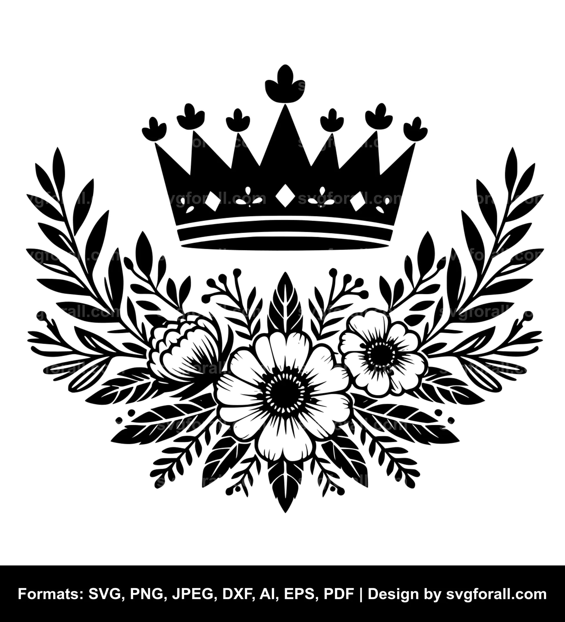 Floral Crown SVG PNG