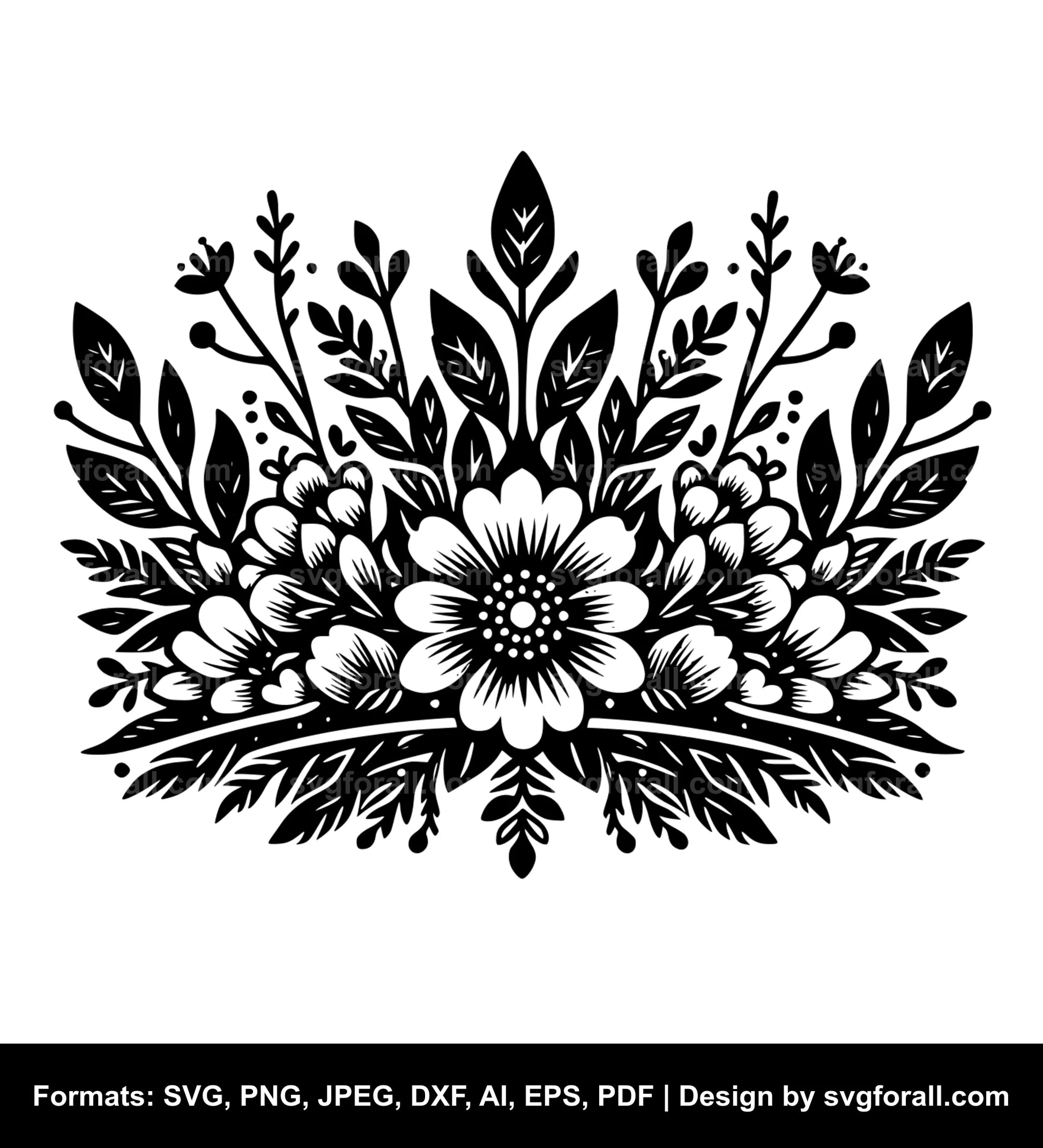 Floral Crown SVG Vector