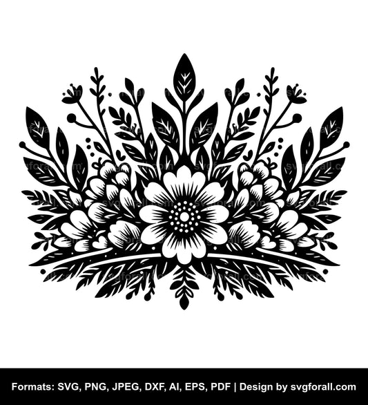 Floral Crown SVG Vector