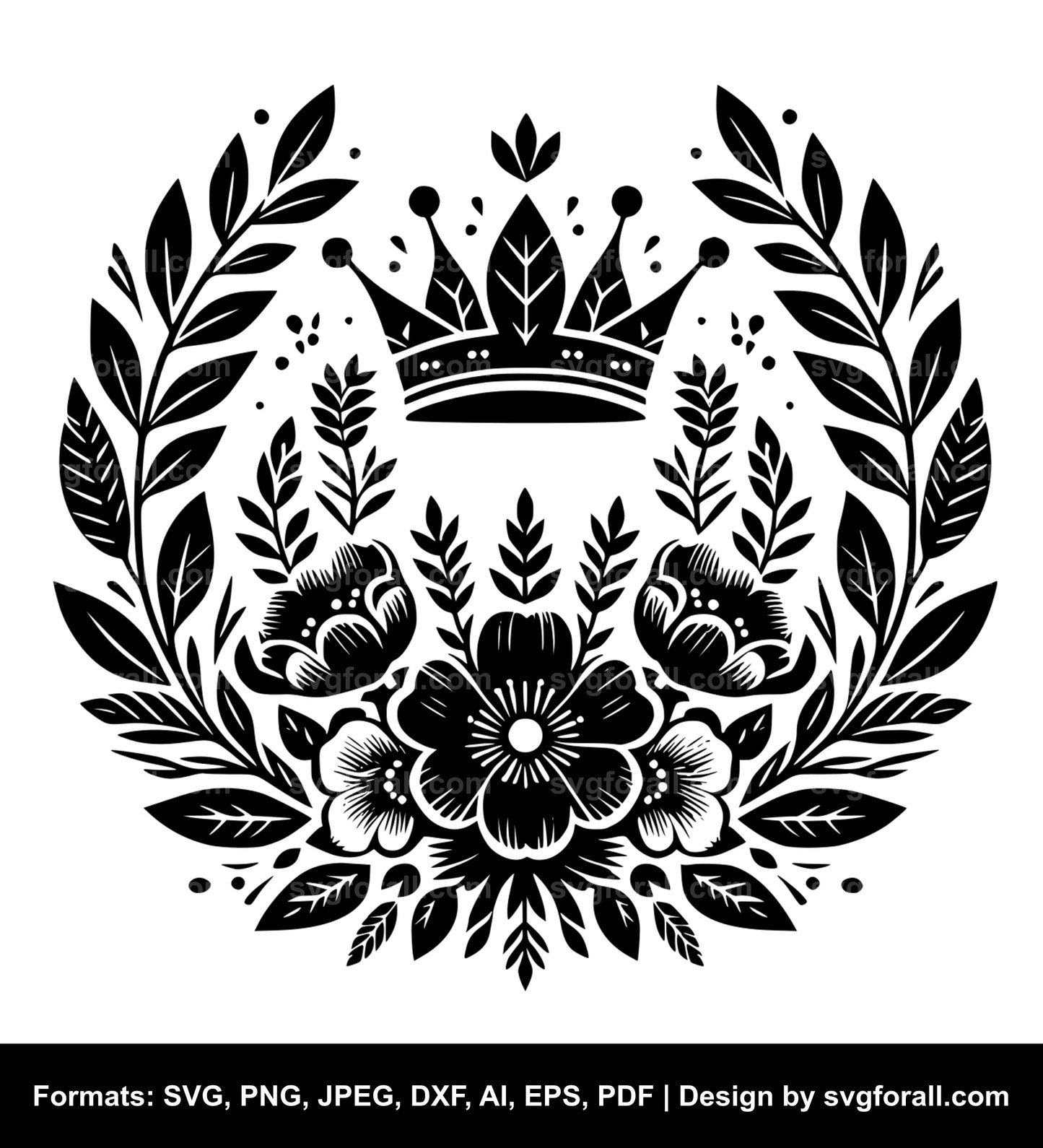 Floral Crown Vector SVG