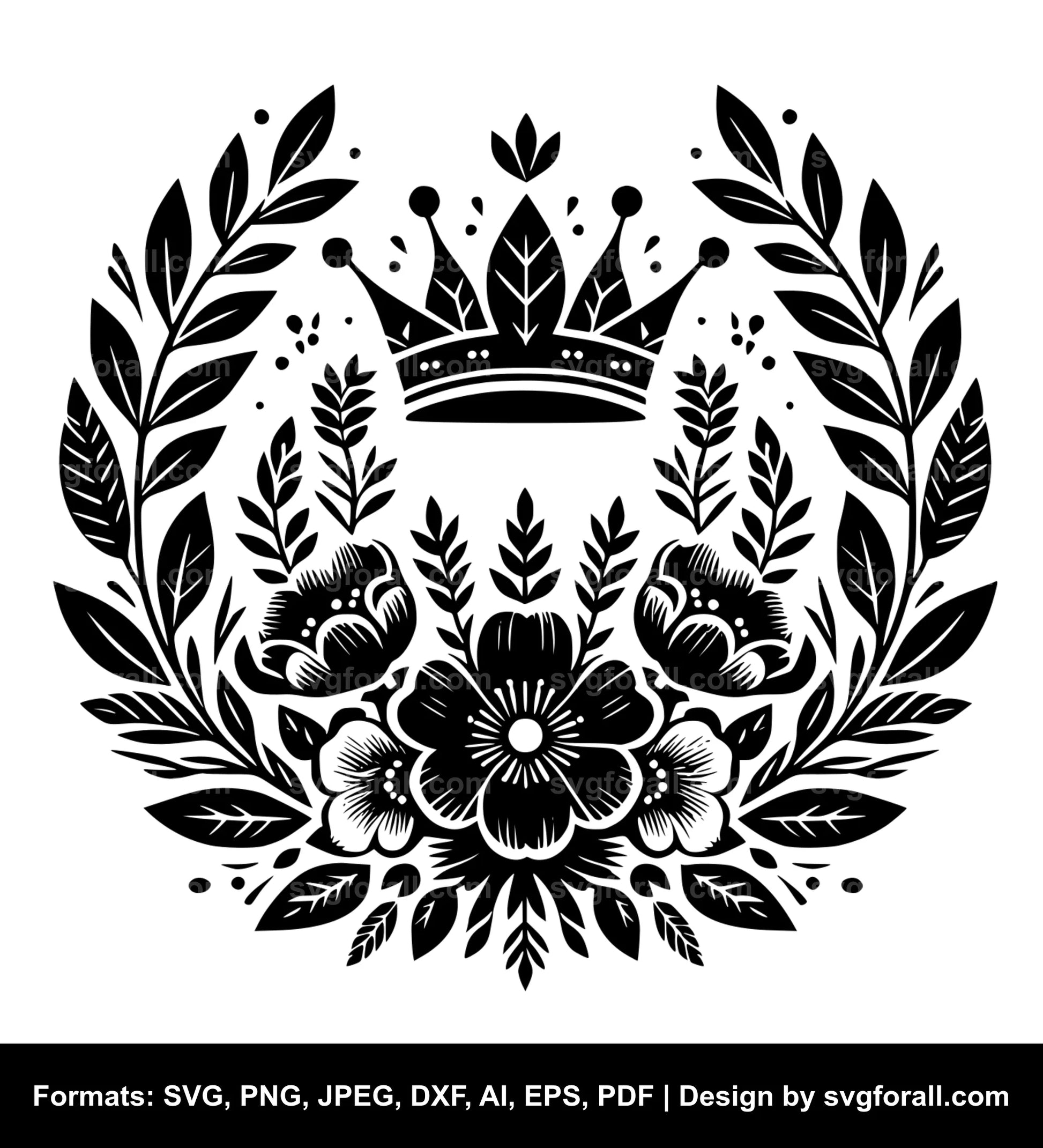 Floral Crown Vector SVG