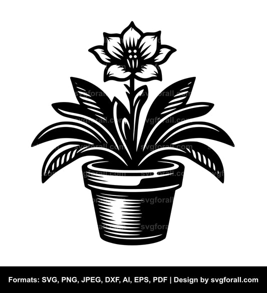 Flower Pot Black SVG