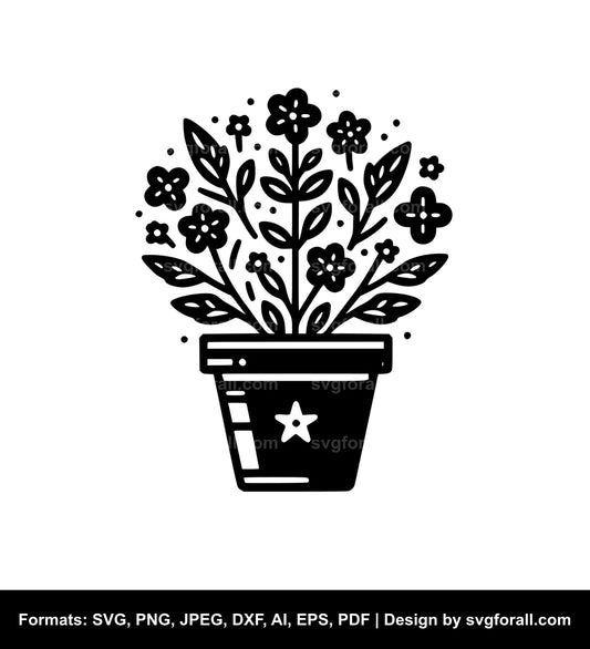 Flower Pot SVG Design