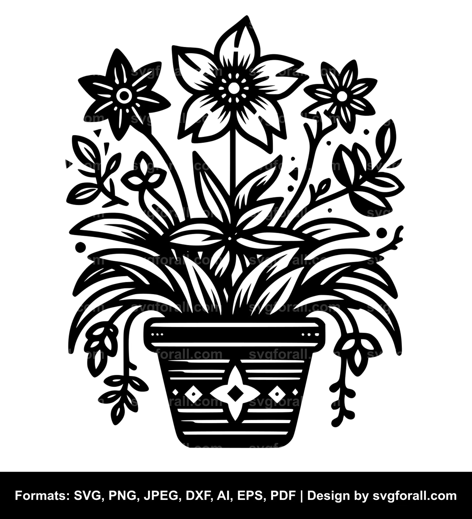 Flower Pot SVG Vector