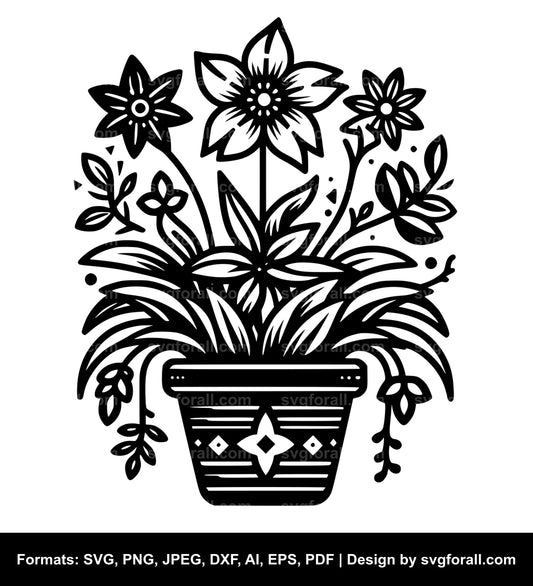 Flower Pot SVG Vector