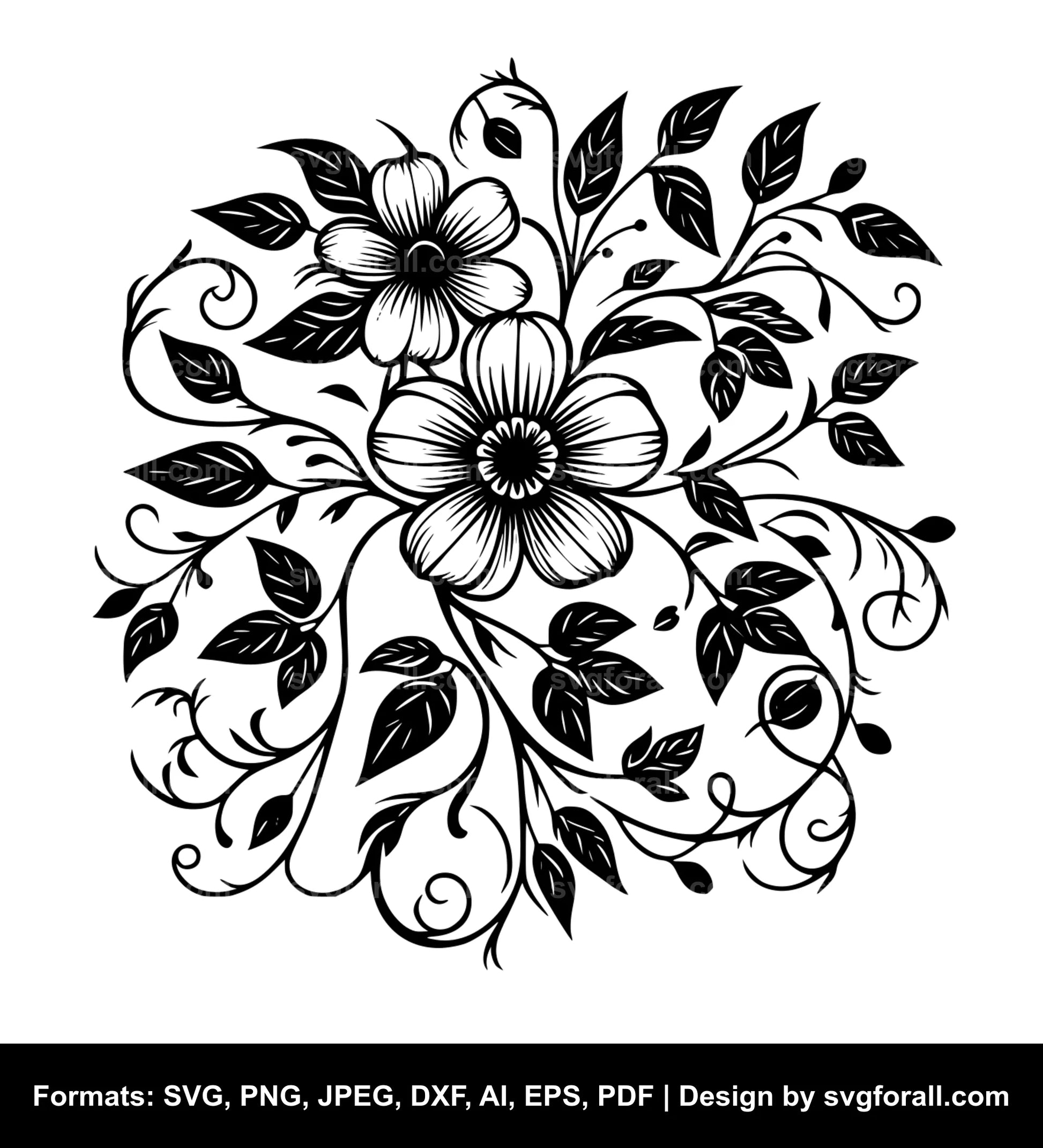 Flower Vine SVG Design