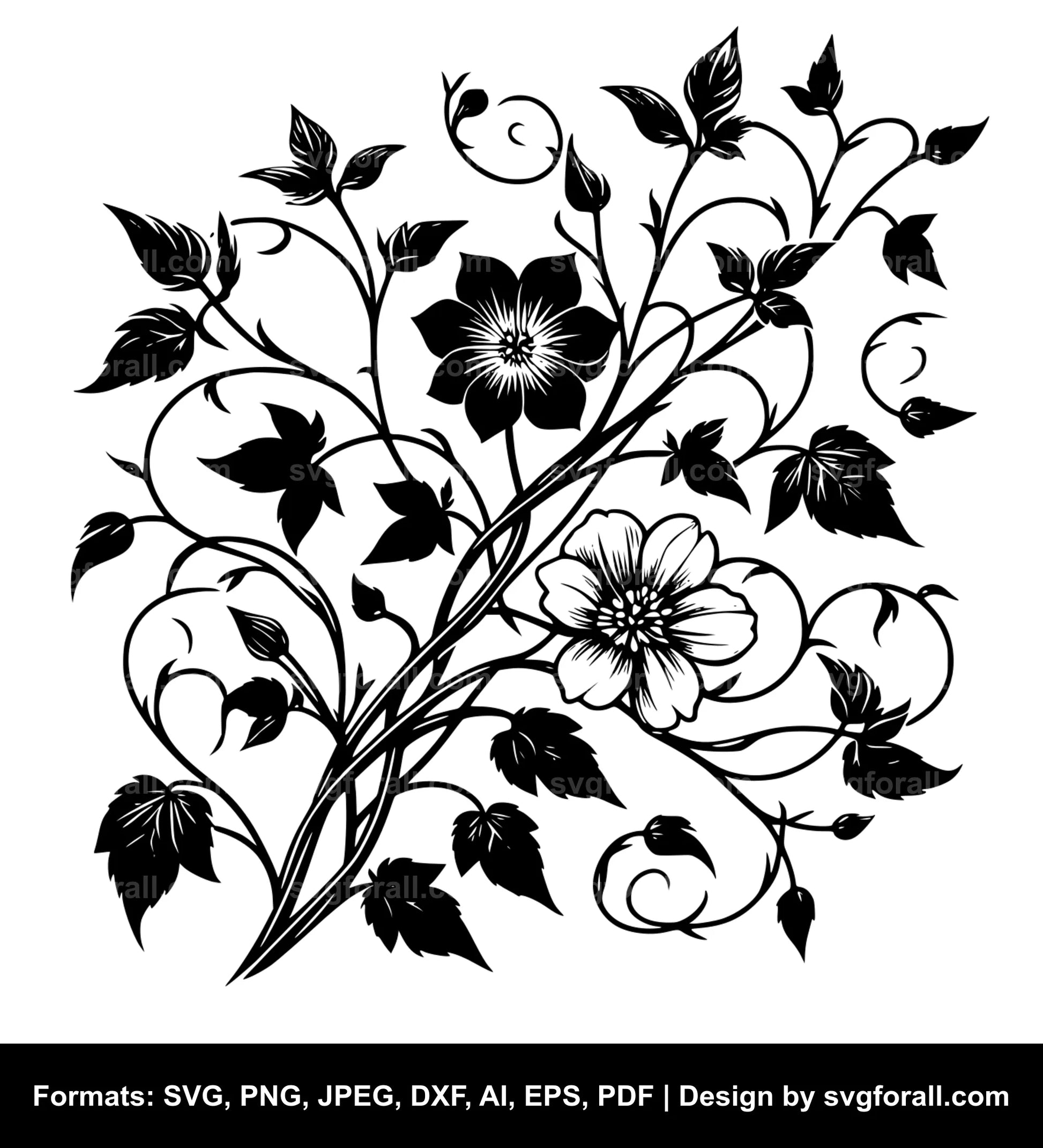 Flower Vine Vector SVG