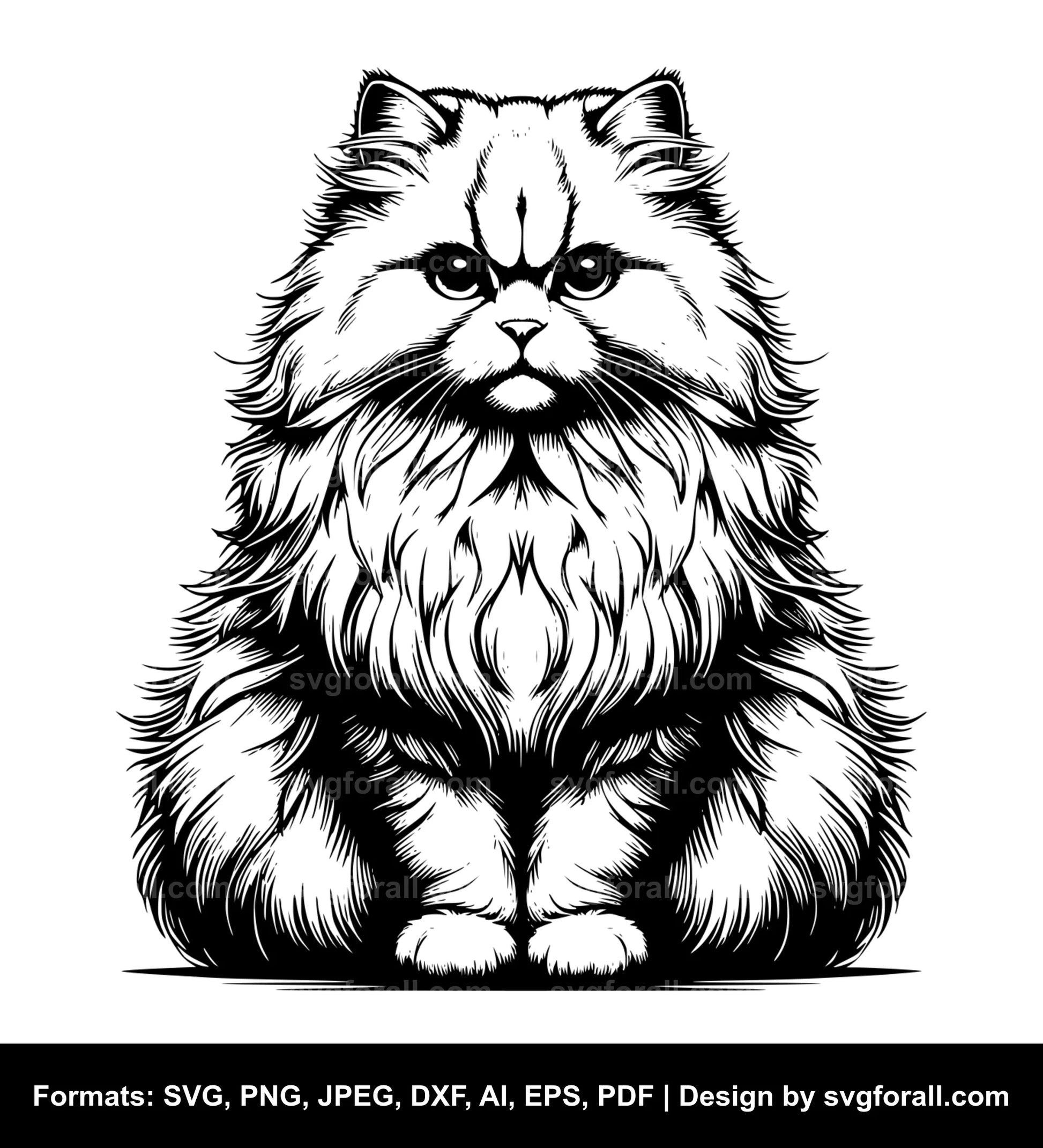 Fluffy Cat SVG Cut File