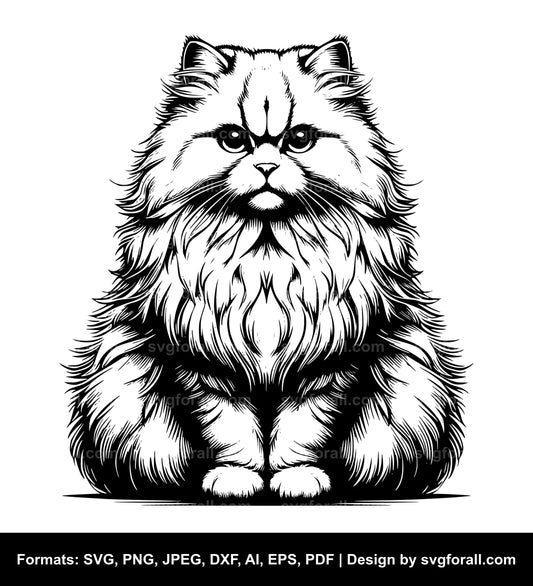 Fluffy Cat SVG Cut File