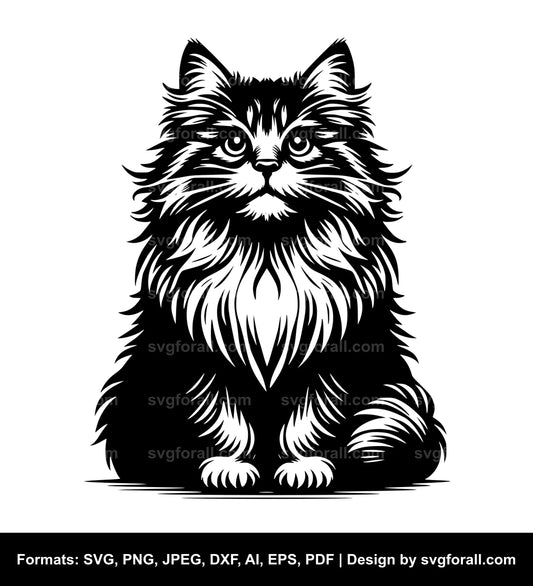 Fluffy Cat SVG Cut Files