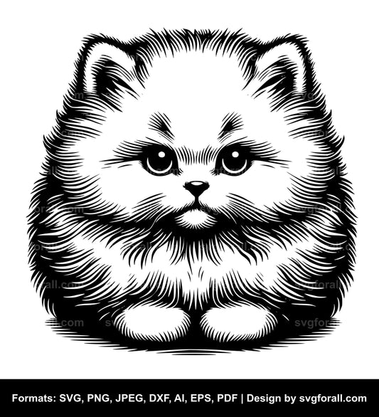 Fluffy Cat SVG Design