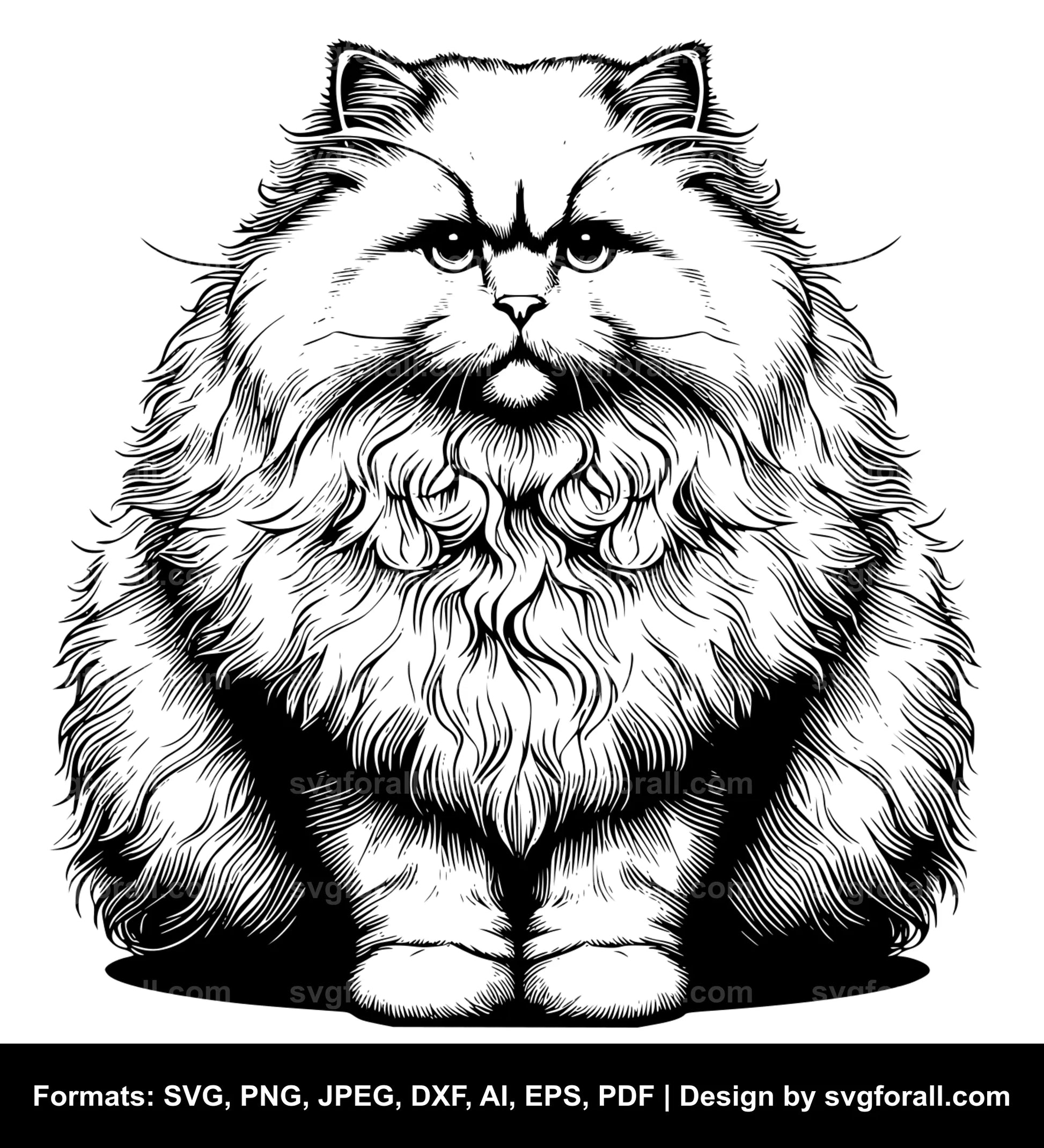 Fluffy Cat SVG File