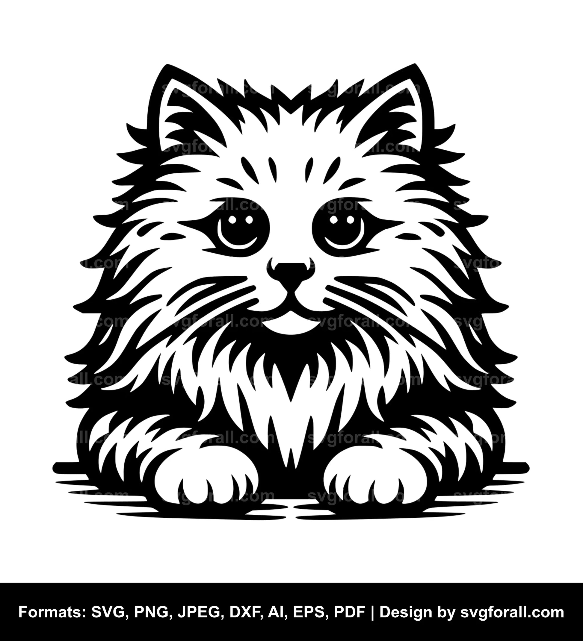 Fluffy Cat SVG PNG