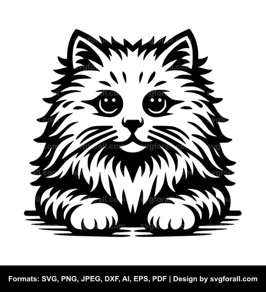 Fluffy Cat SVG PNG