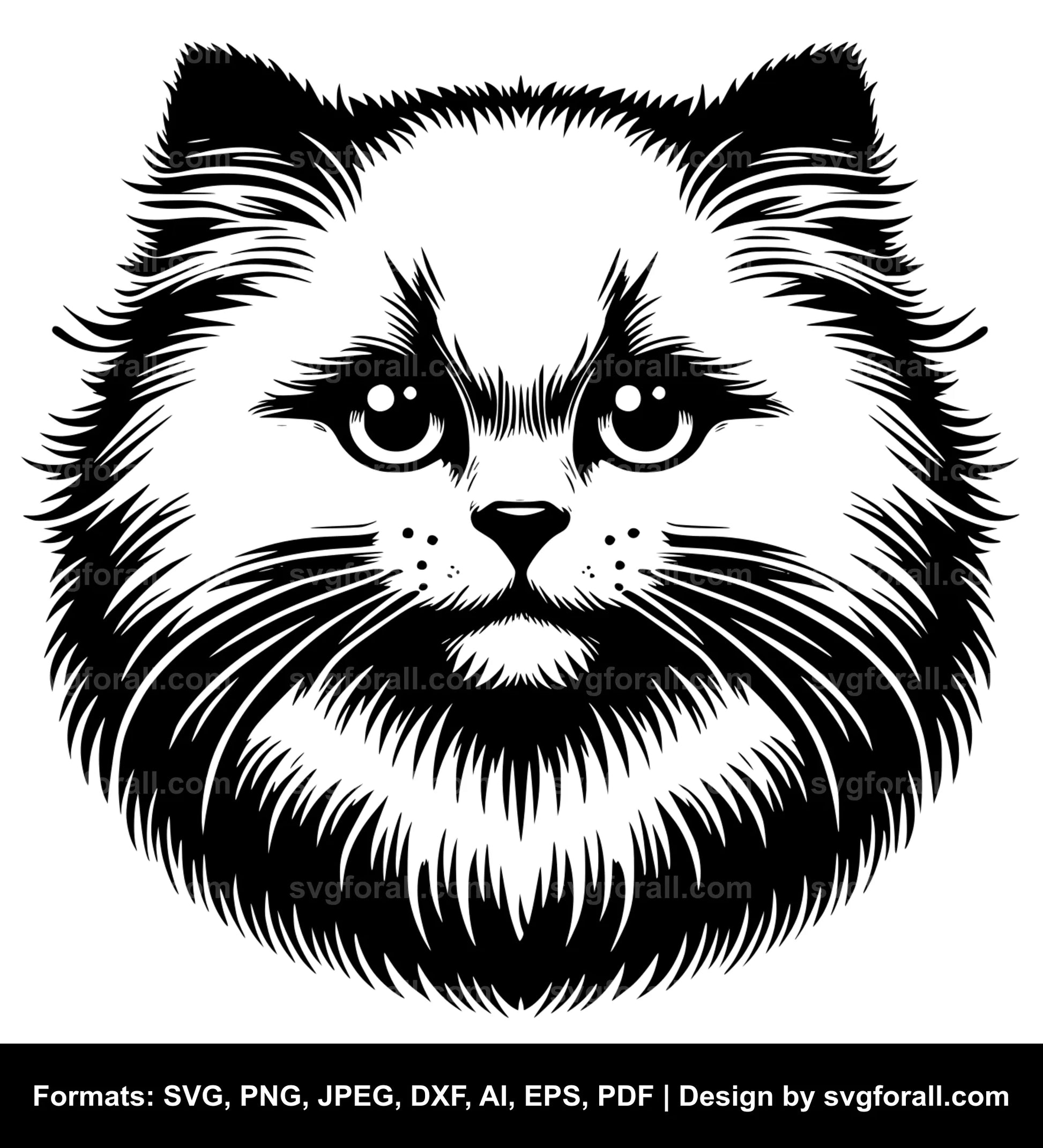 Fluffy Cat Vector SVG