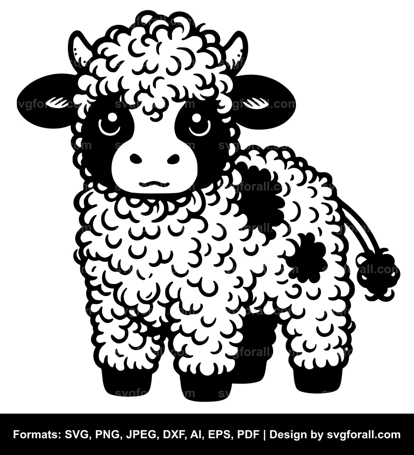 Fluffy Cow SVG File