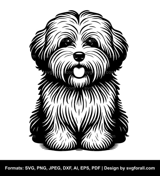 Fluffy Dog SVG Vector