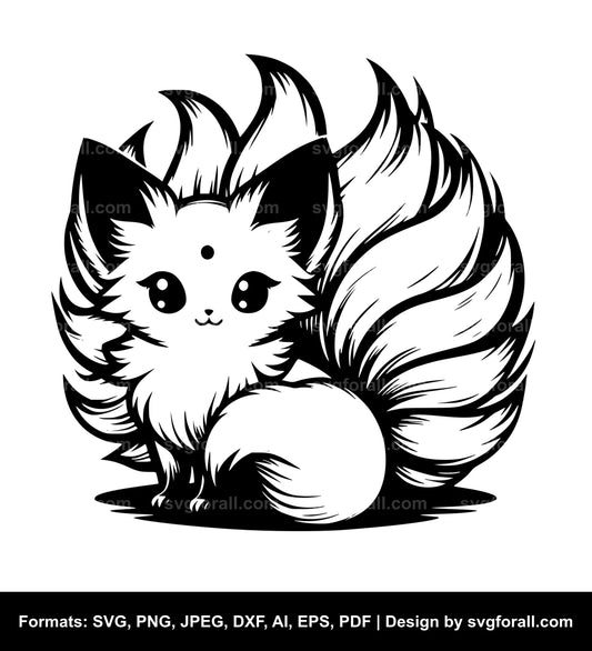 Fluffy Tail Black SVG